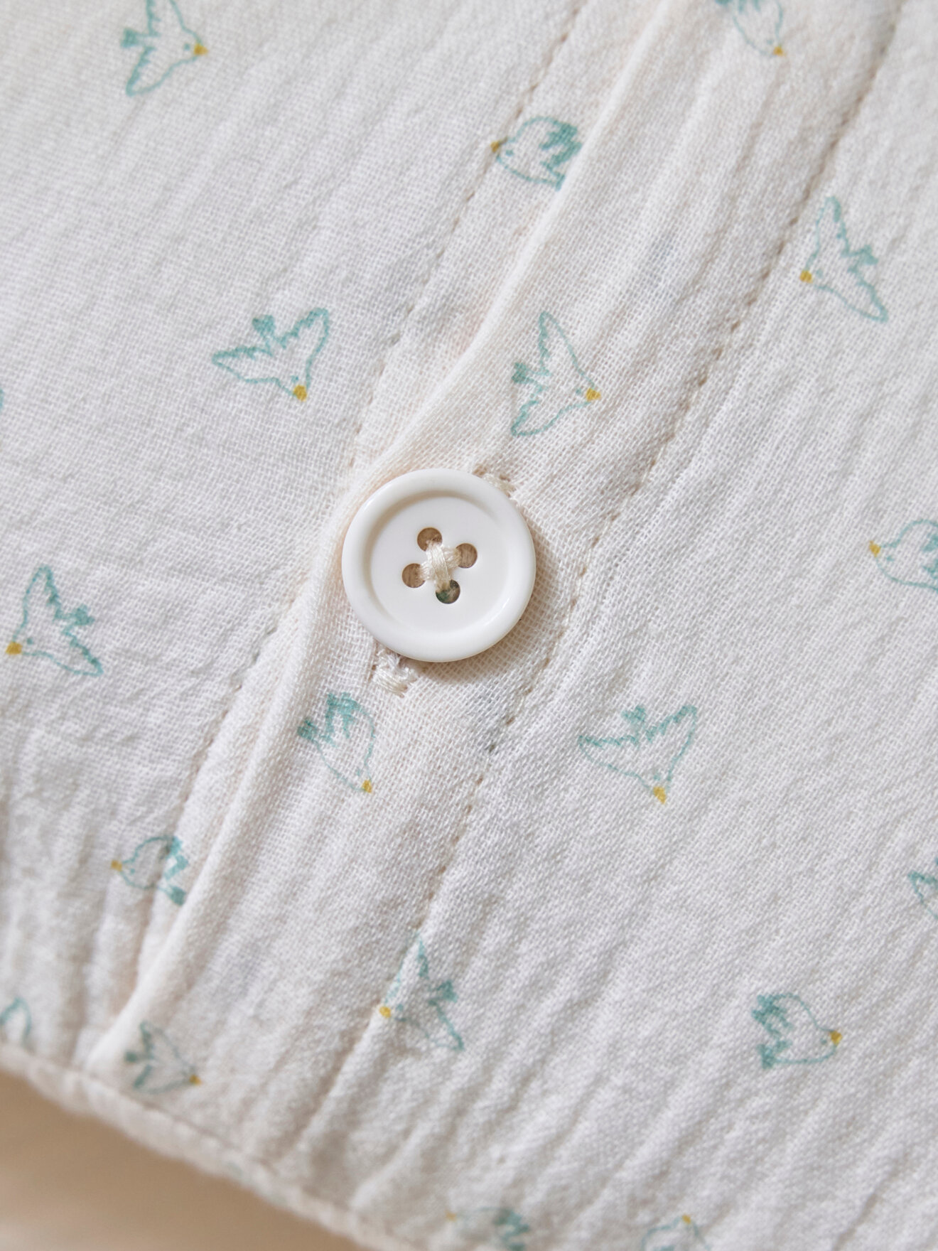 Small embroidered cotton gauze cushion CYRILLUS Beige