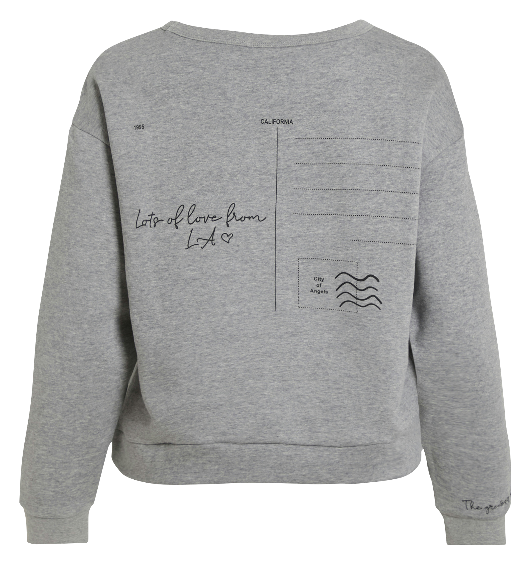 Pull col rond en coton bio mélangé VILA Gris