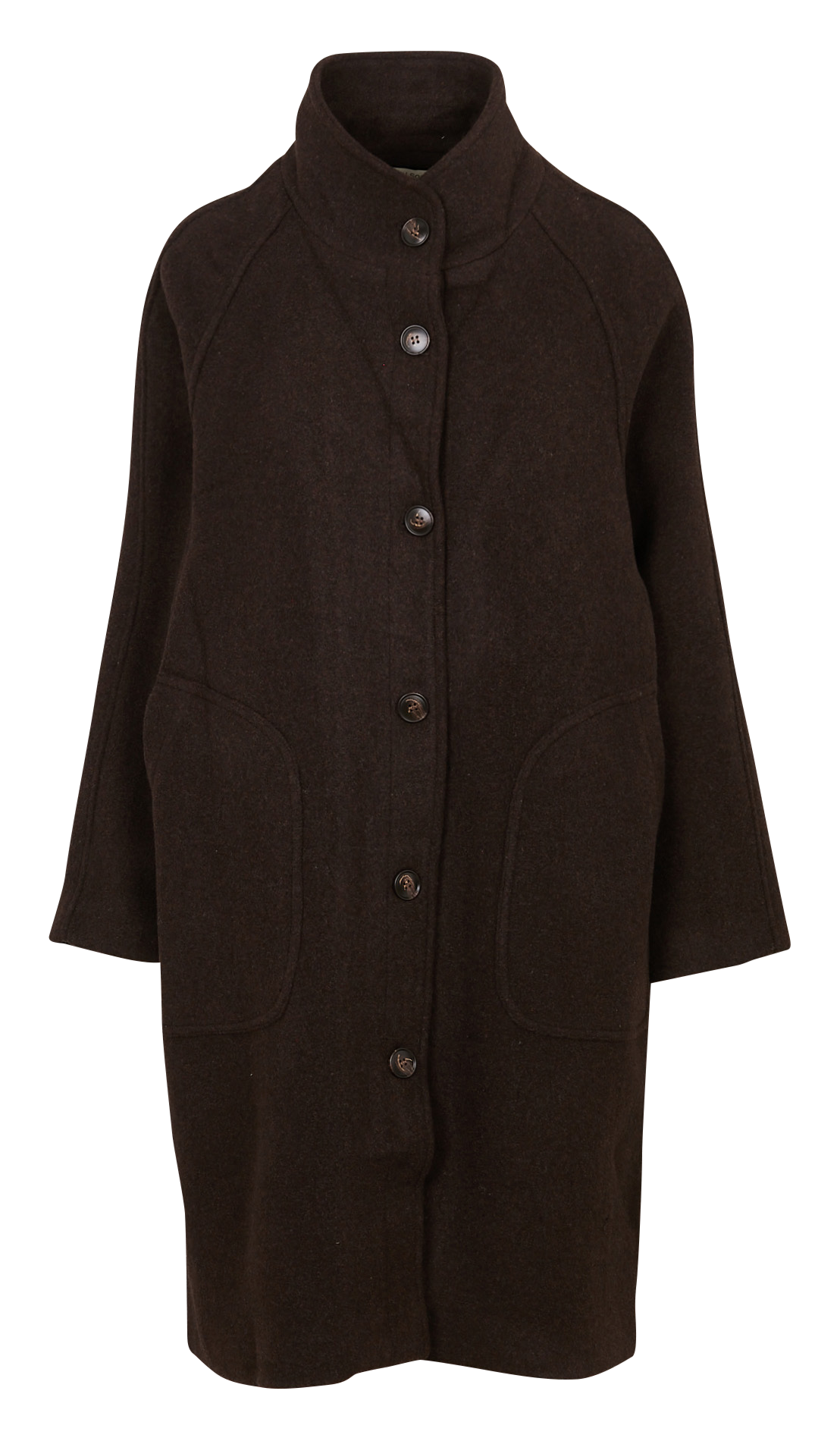 Long knit coat with tailored collar SEE U SOON Brown