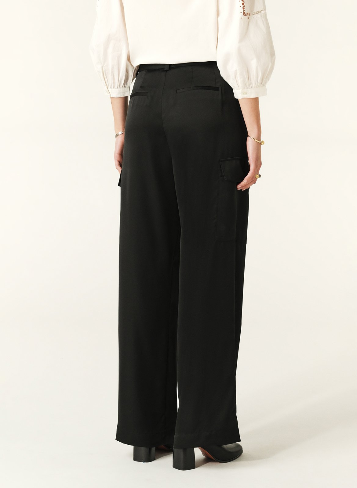 Pantalon large taille haute BA&SH Noir