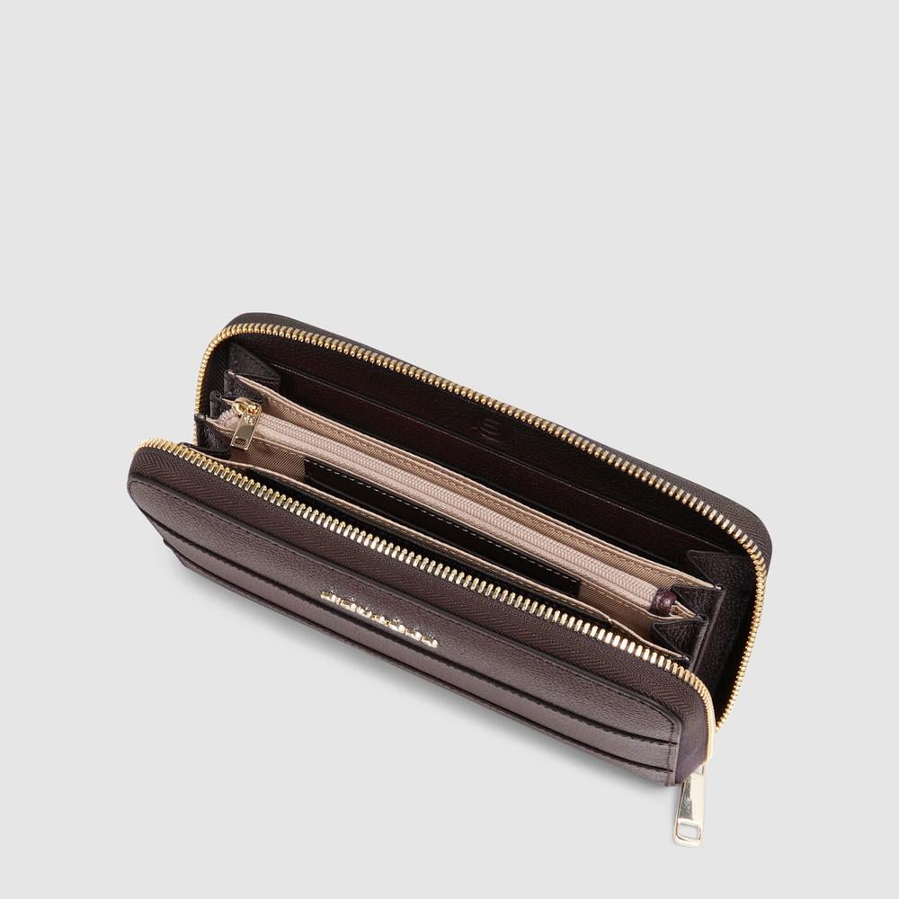 Grand portefeuille femme avec 4 soufflets, porte-monnaie, porte-cartes de crédit et protection rfid PIQUADRO Rouge