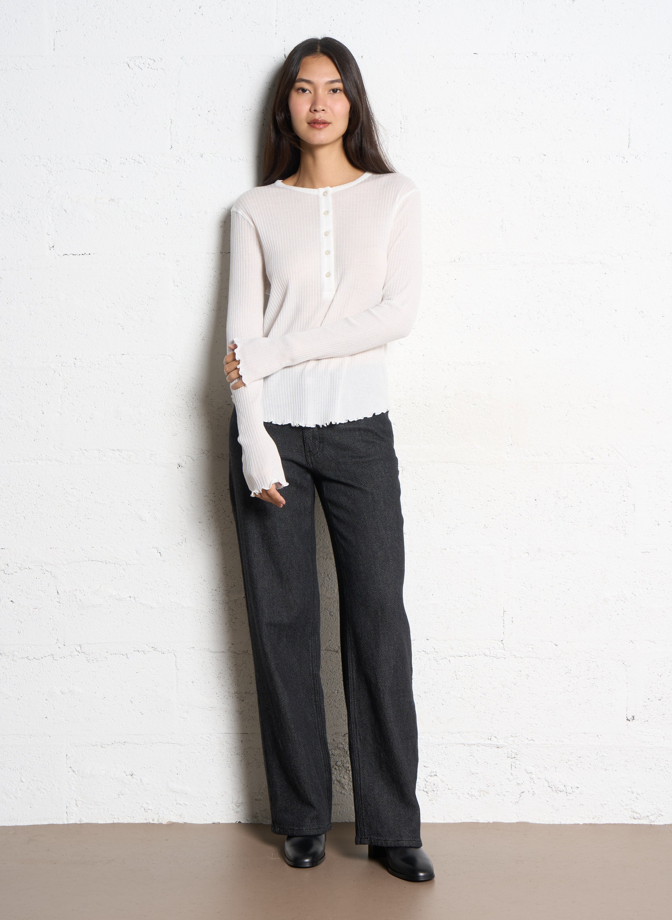 Jean droit en coton LAB DIP Bleu