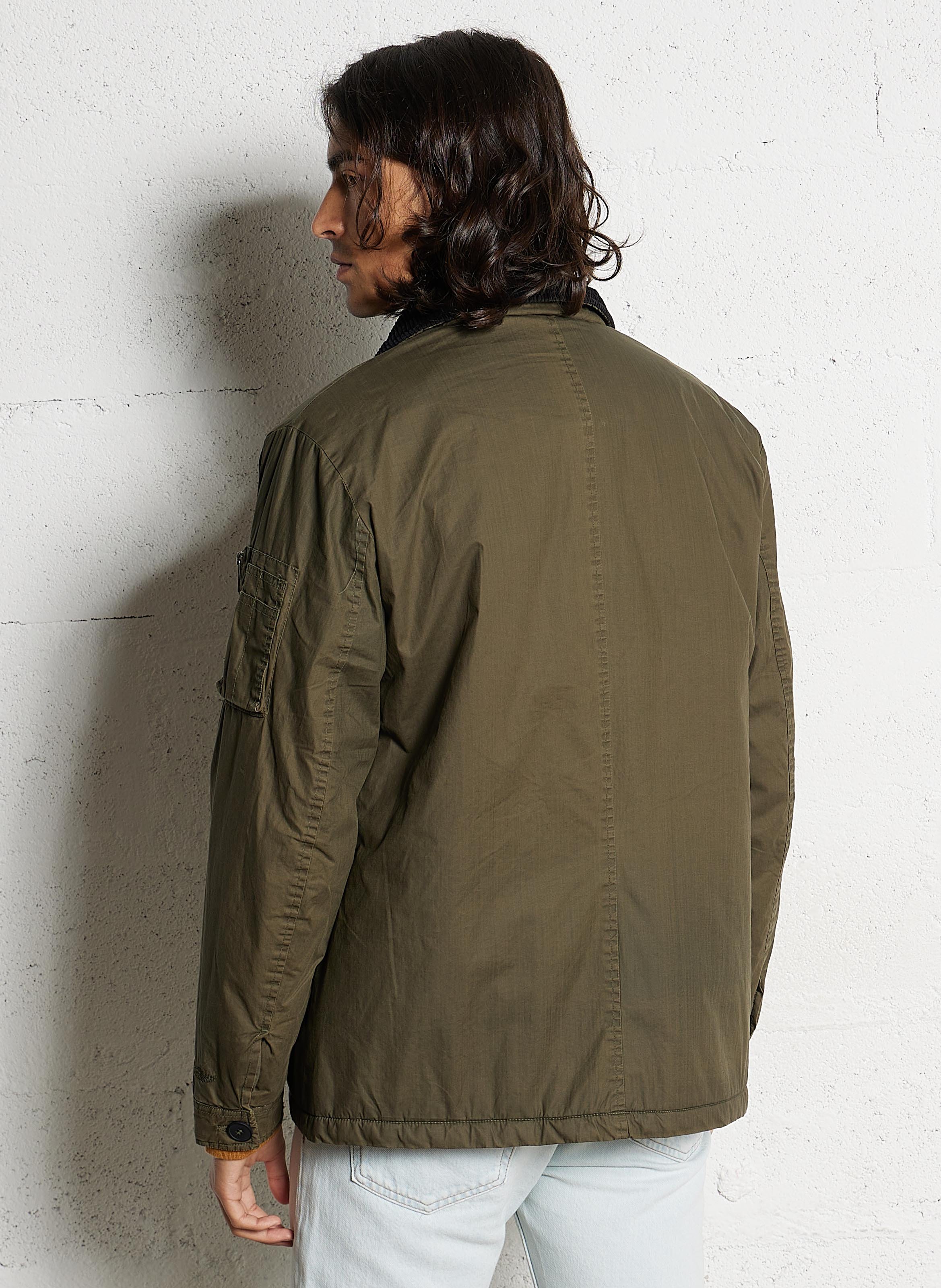 Veste boutonnée à col revers velours côtelé BOMBERS ORIGINAL Kaki