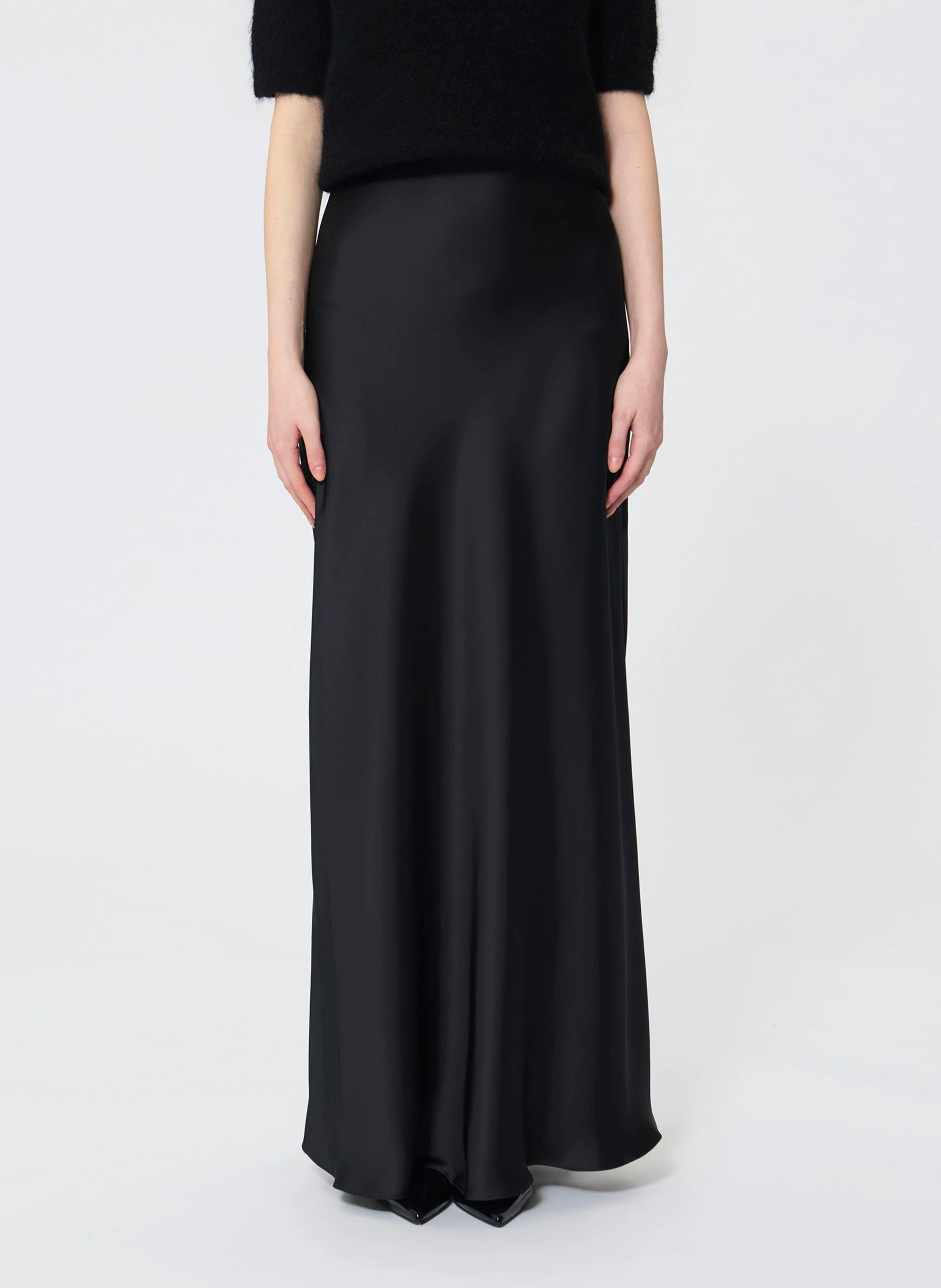 Long satin skirt TARA JARMON Black