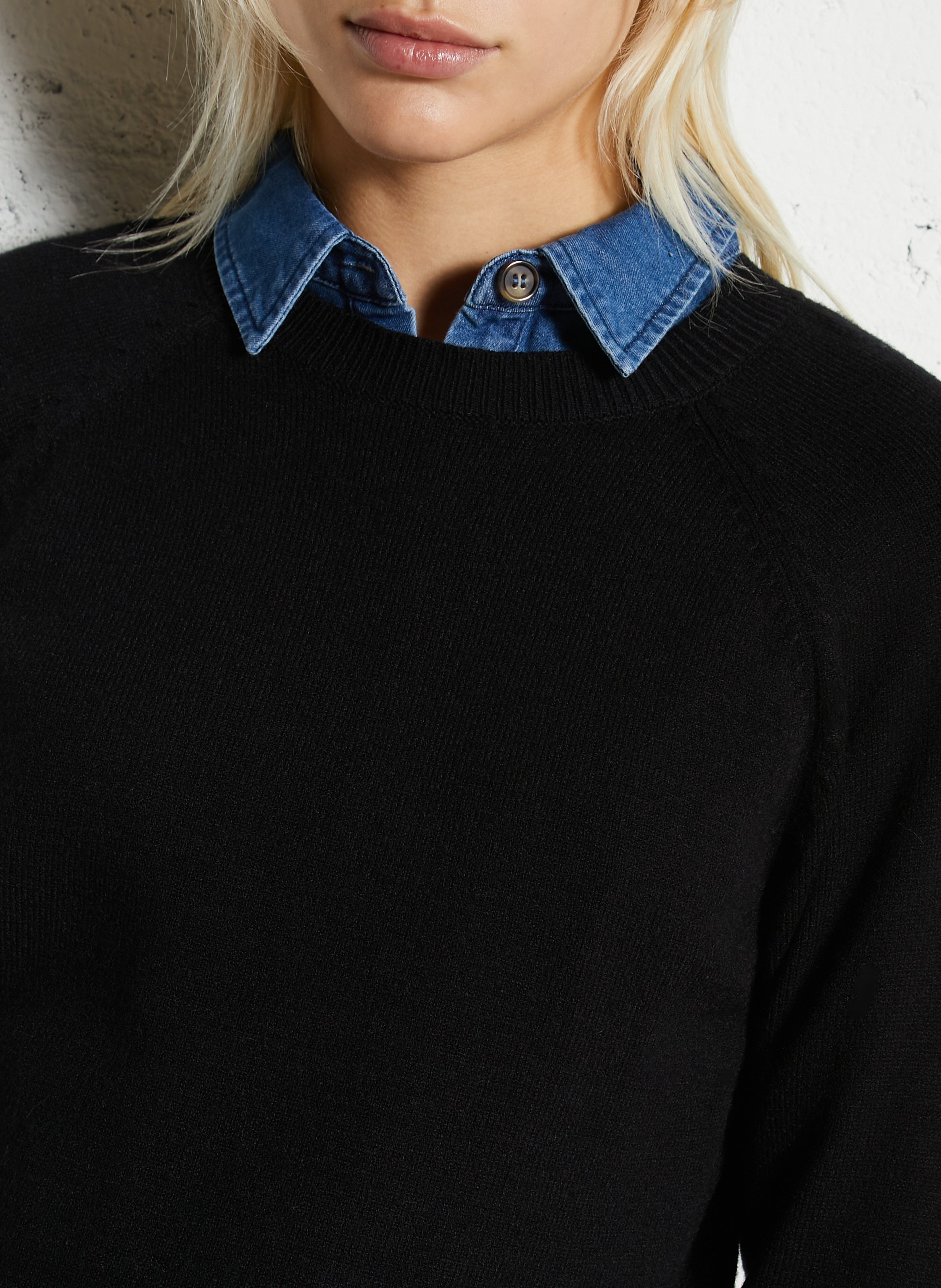 Pull oversize col rond en maille SUD EXPRESS Noir