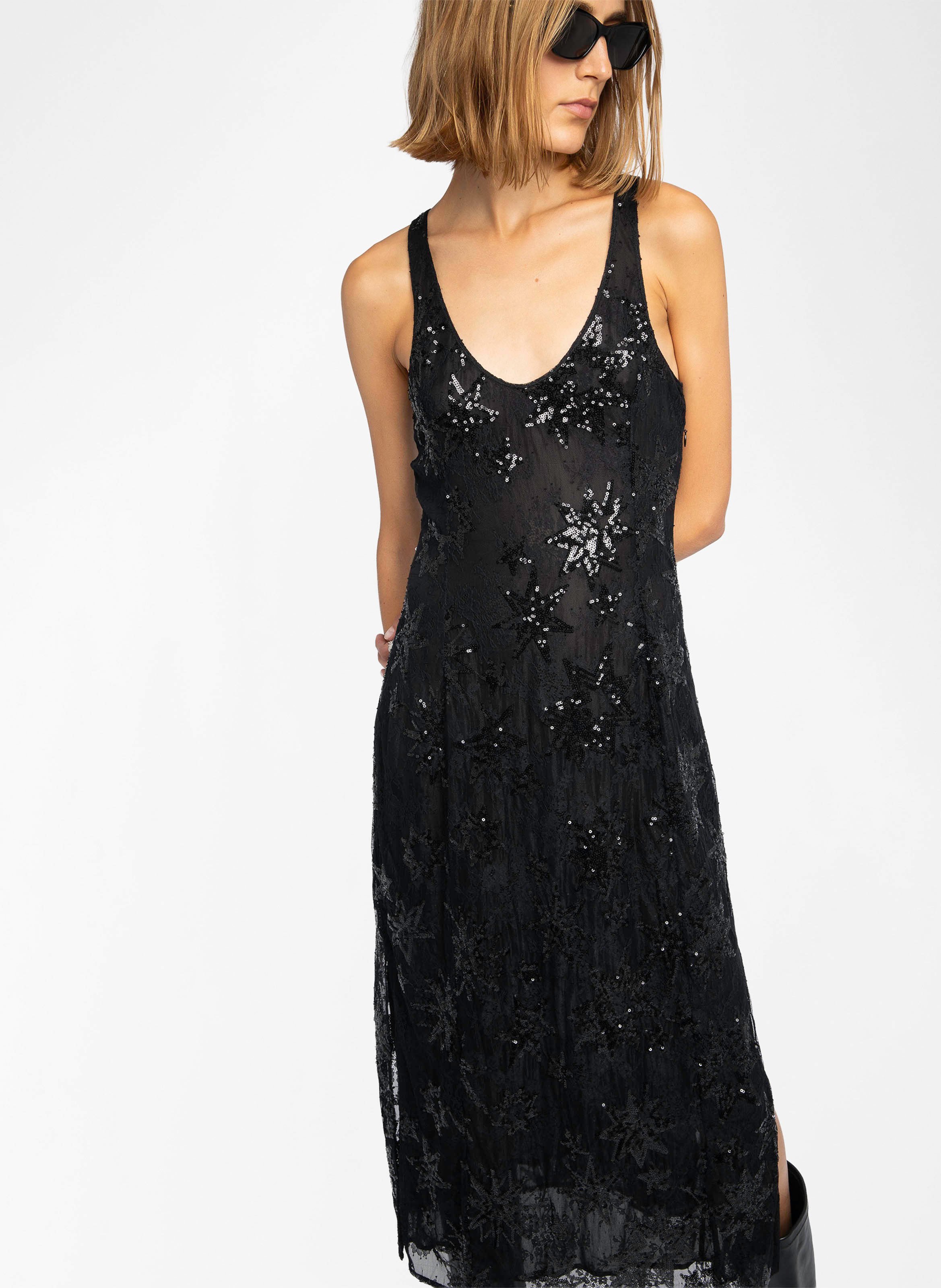 Robe longue évasée à sequins ZADIG&VOLTAIRE Noir