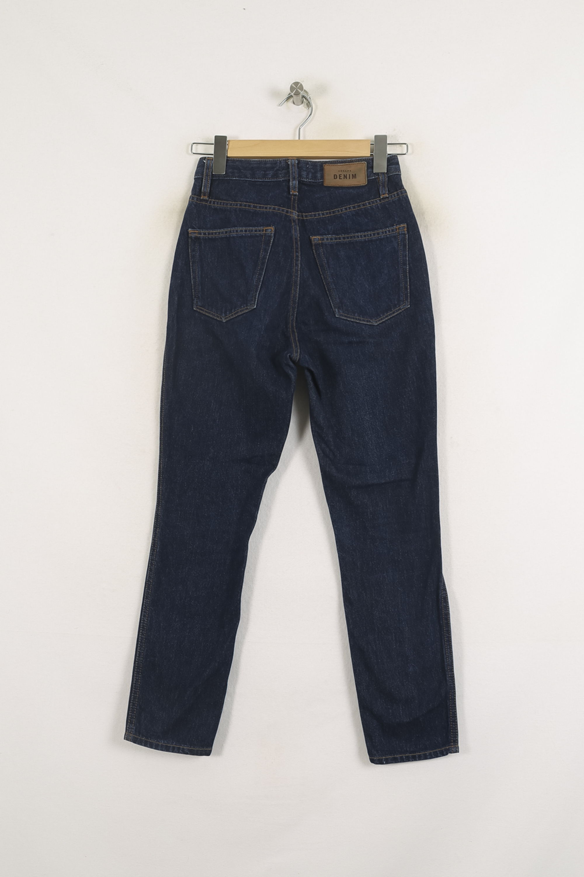 Cropped slim jeans with studs SEZANE - Seconde main Blue