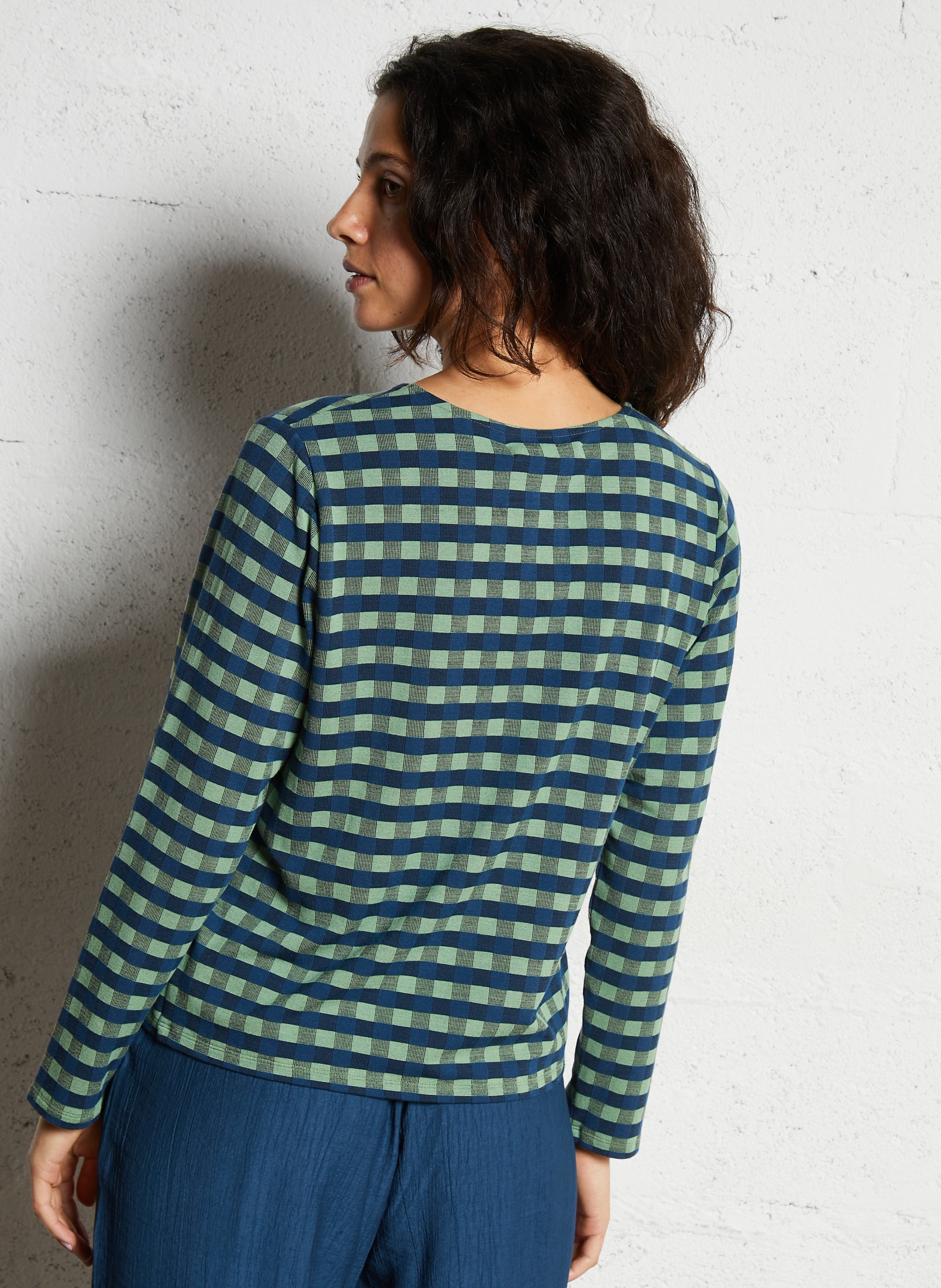 Ruitjesvest met ronde hals NICE THINGS Blauw