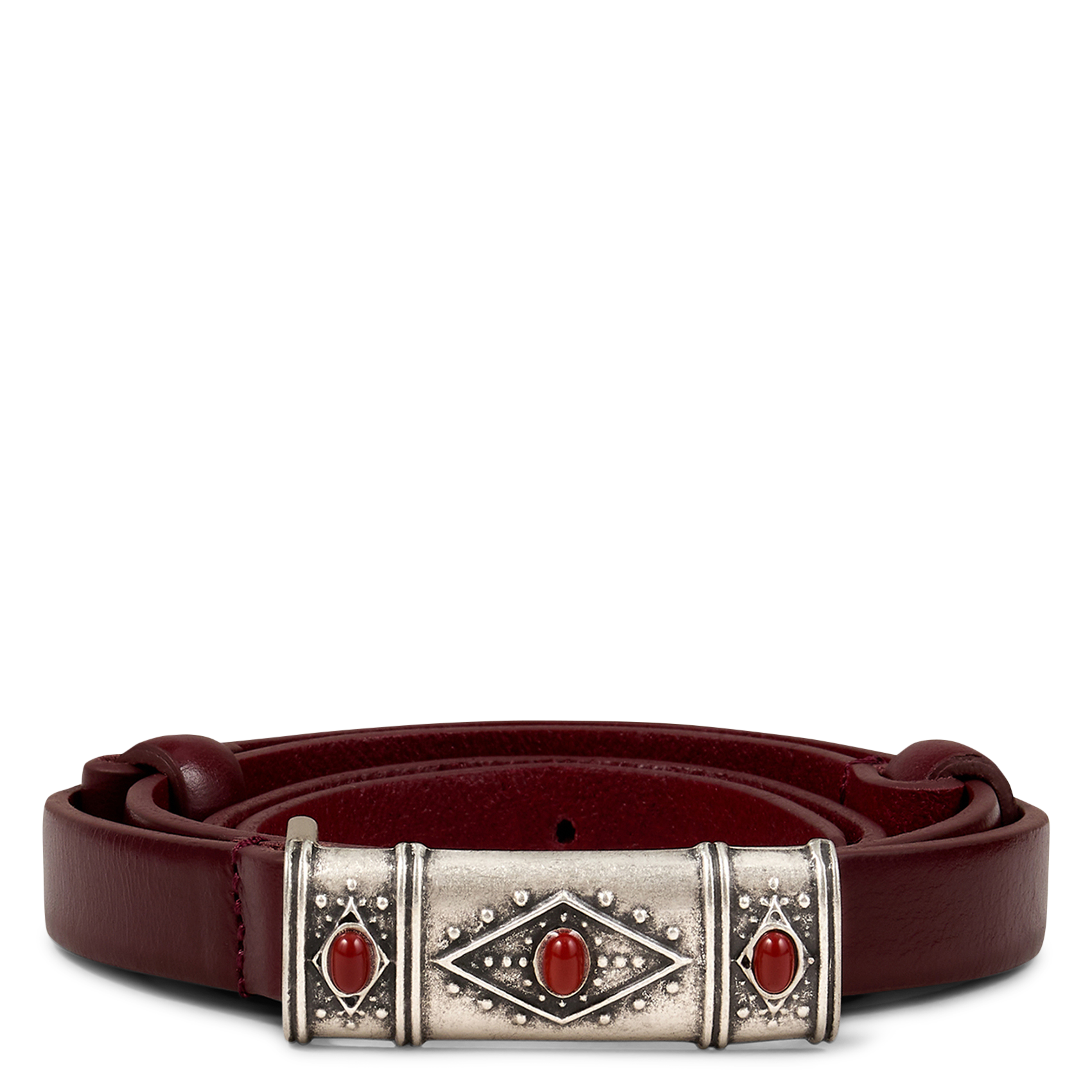 Leren riem met fantasiegordel BA&SH Rood