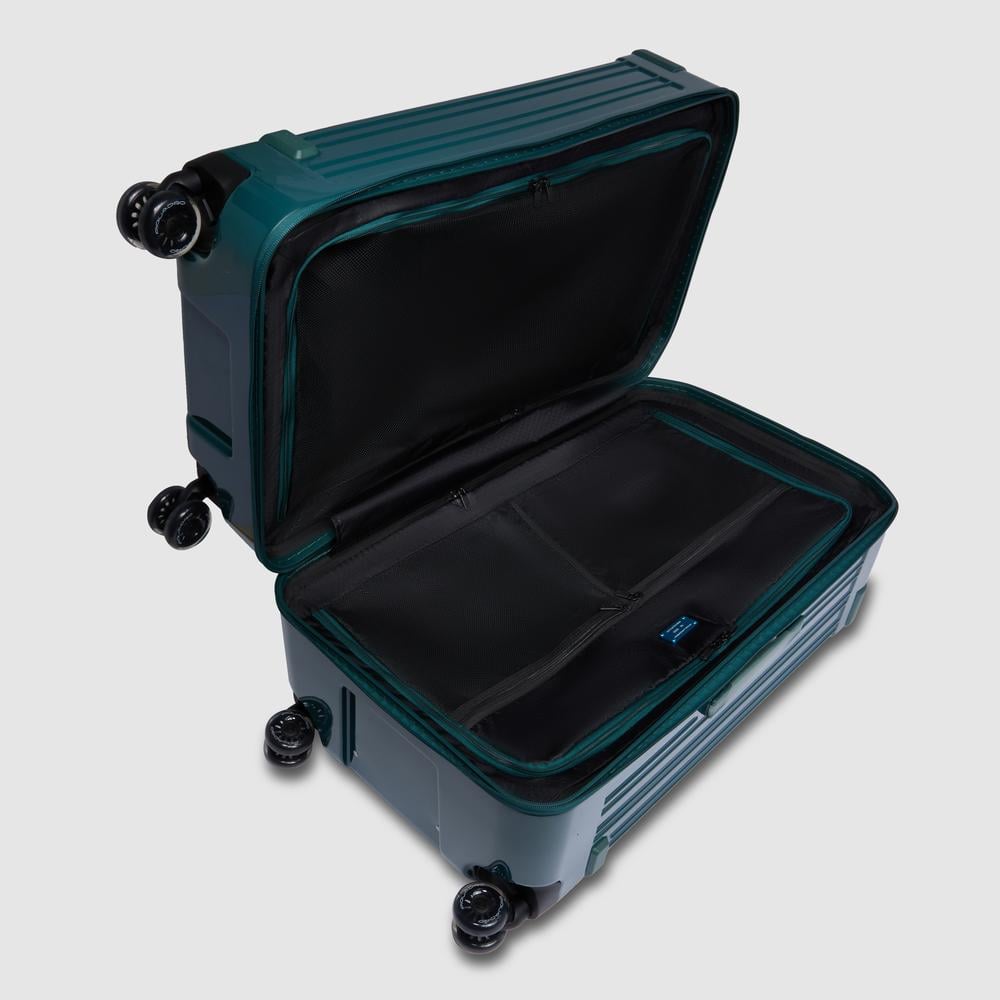 Trunk model 4-wheel trolley suitcase with TSA lock, small size Green