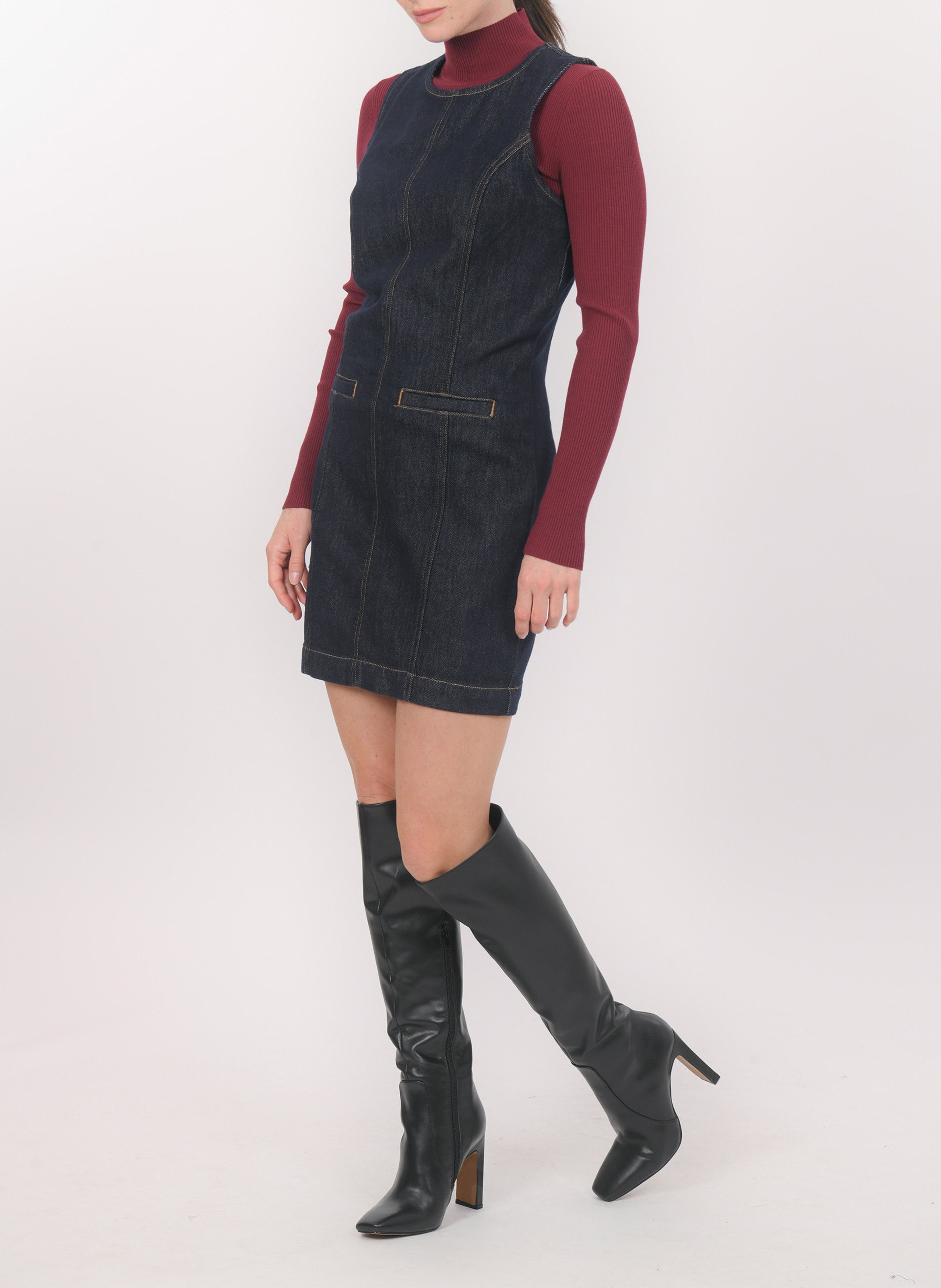 Fitted short dress in raw denim KOOKAI Raw denim