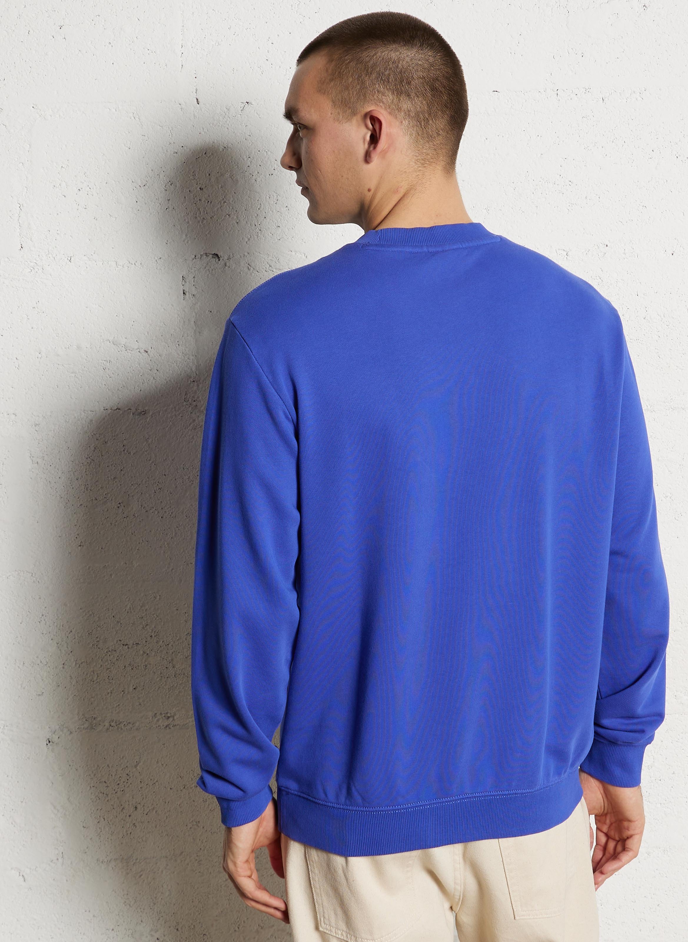 Sweat droit col rond en coton NAPAPIJRI Bleu