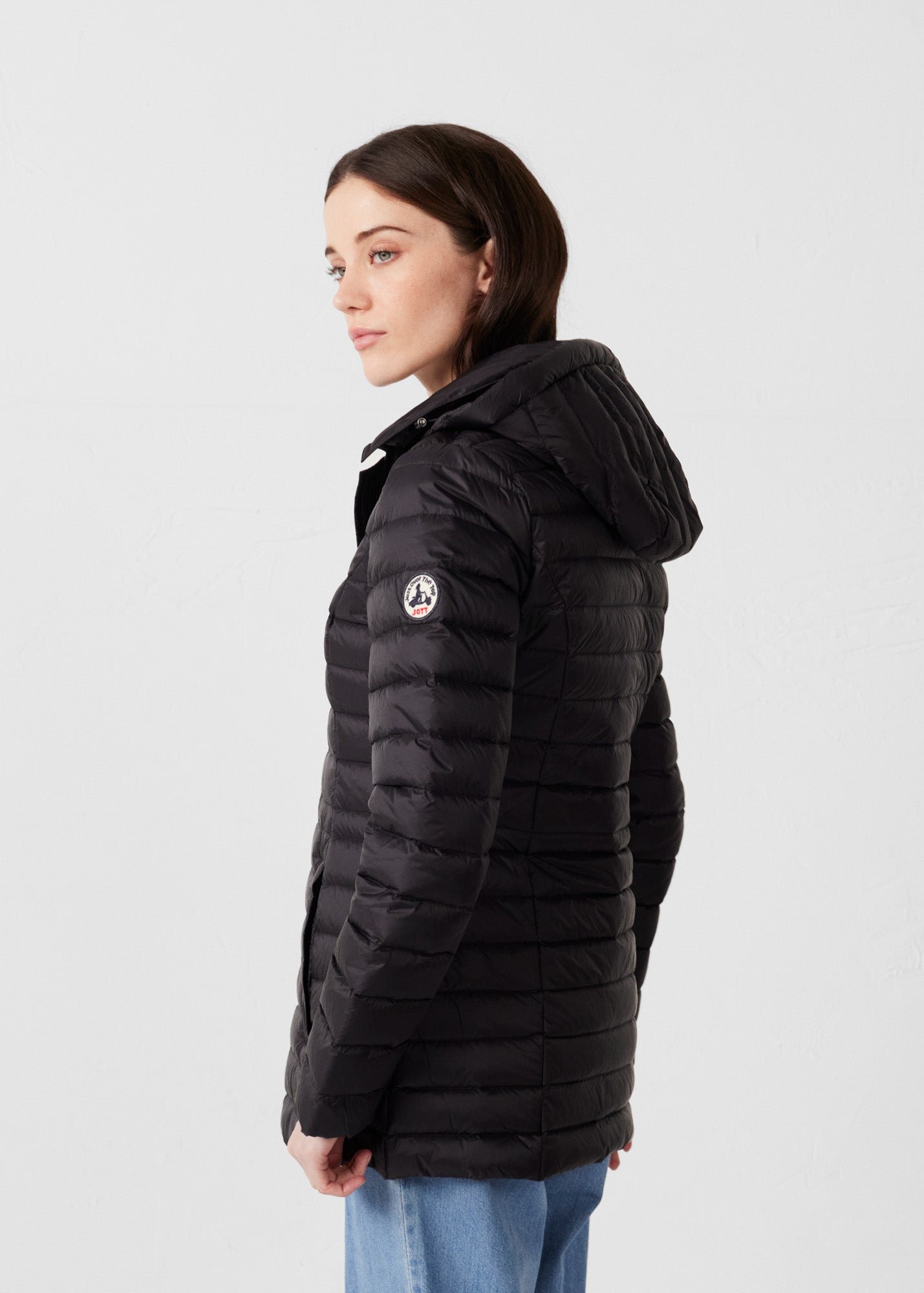 Mid-length hooded puffer jacket nour 2.0 JOTT Black