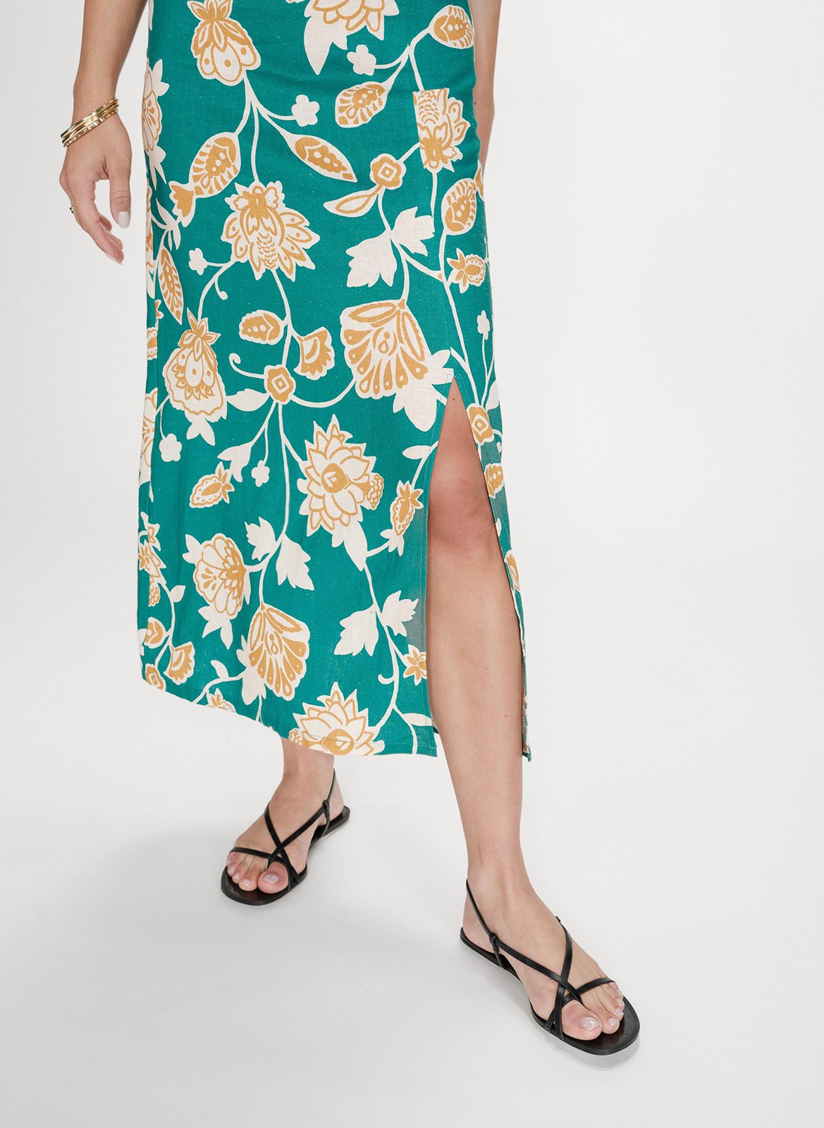 Robe longue à imprimé floral GRACE ET MILA Vert