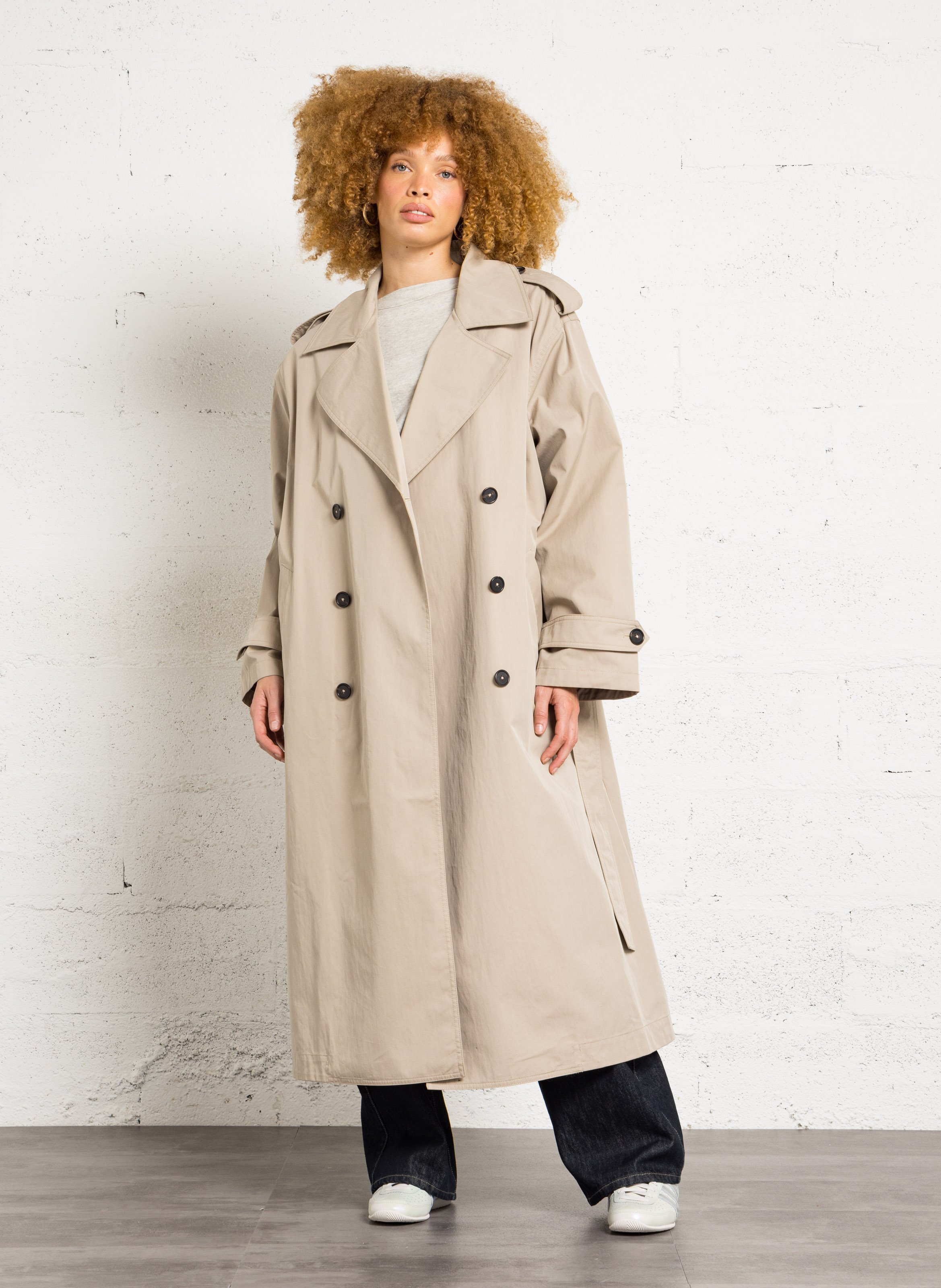 Oversize-Trenchcoat aus Baumwollmix BELLEROSE Beige