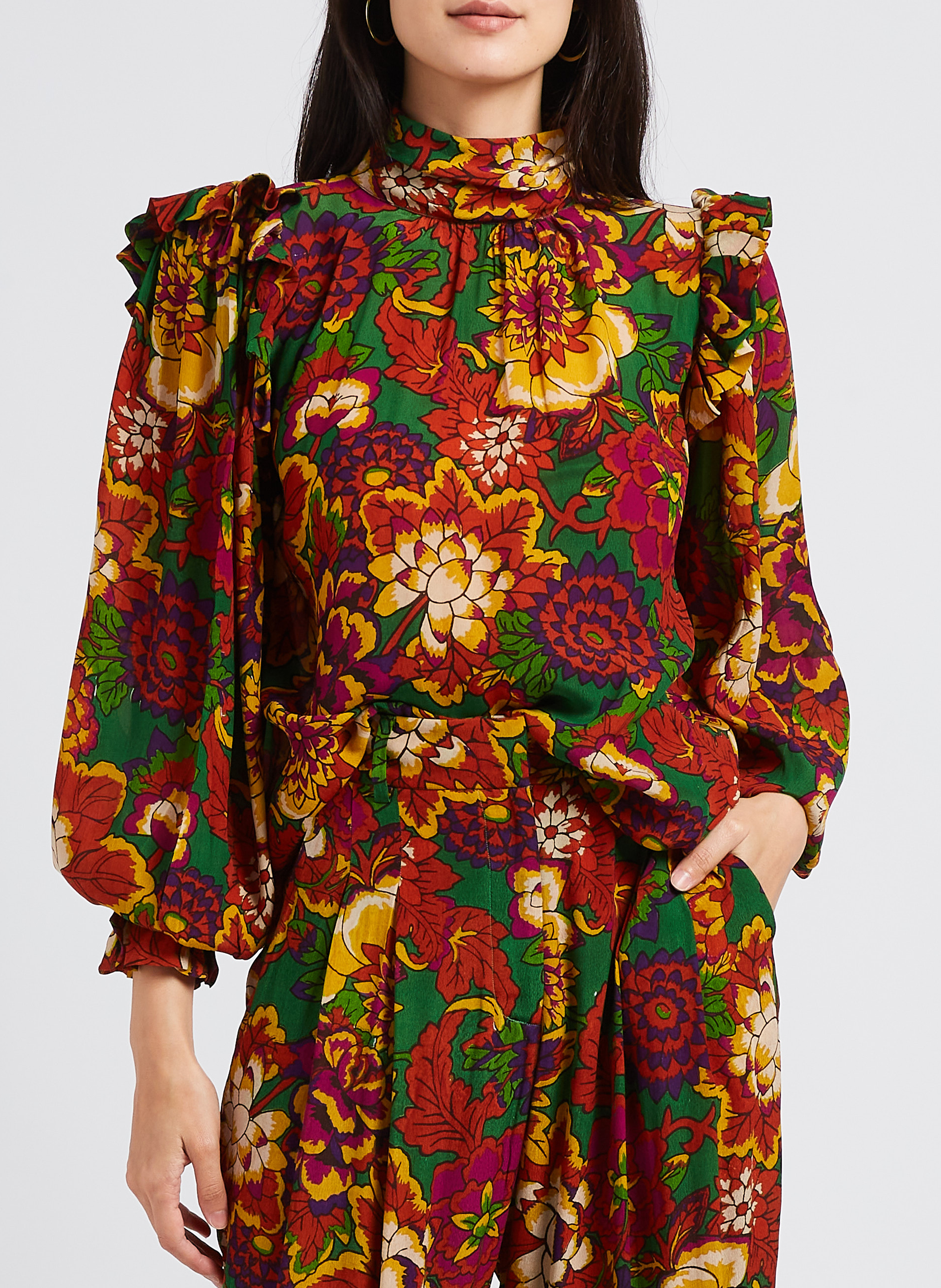 Printed high-neck top LAURENCE BRAS Multicolored