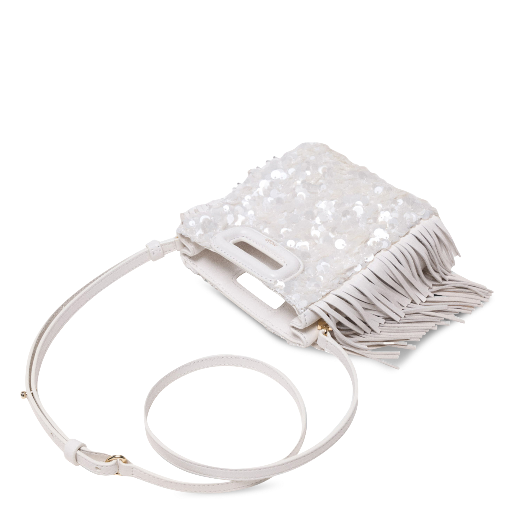 Schoudertas met lovertjes MAJE Wit