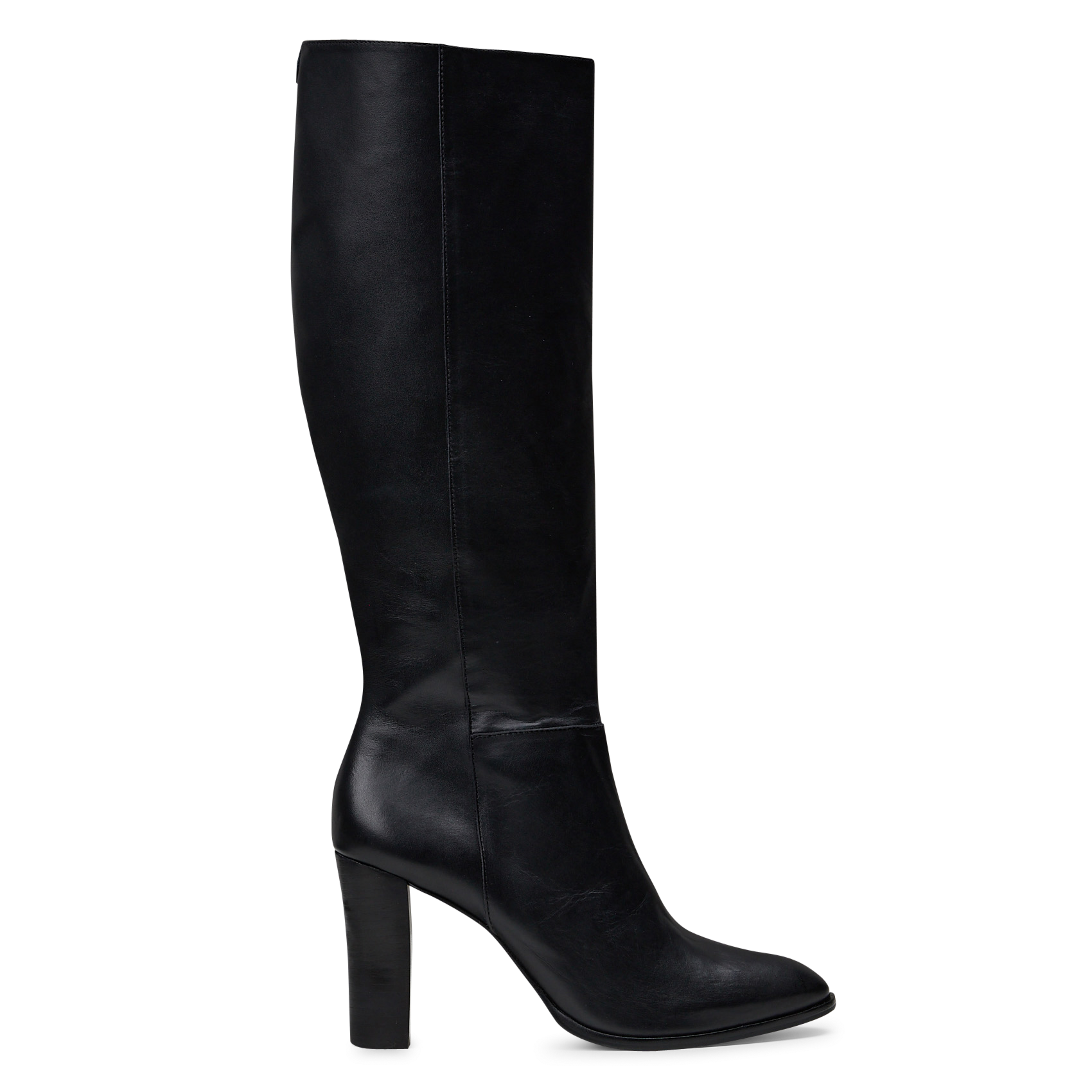 High-top heeled leather boots COSMOPARIS Black