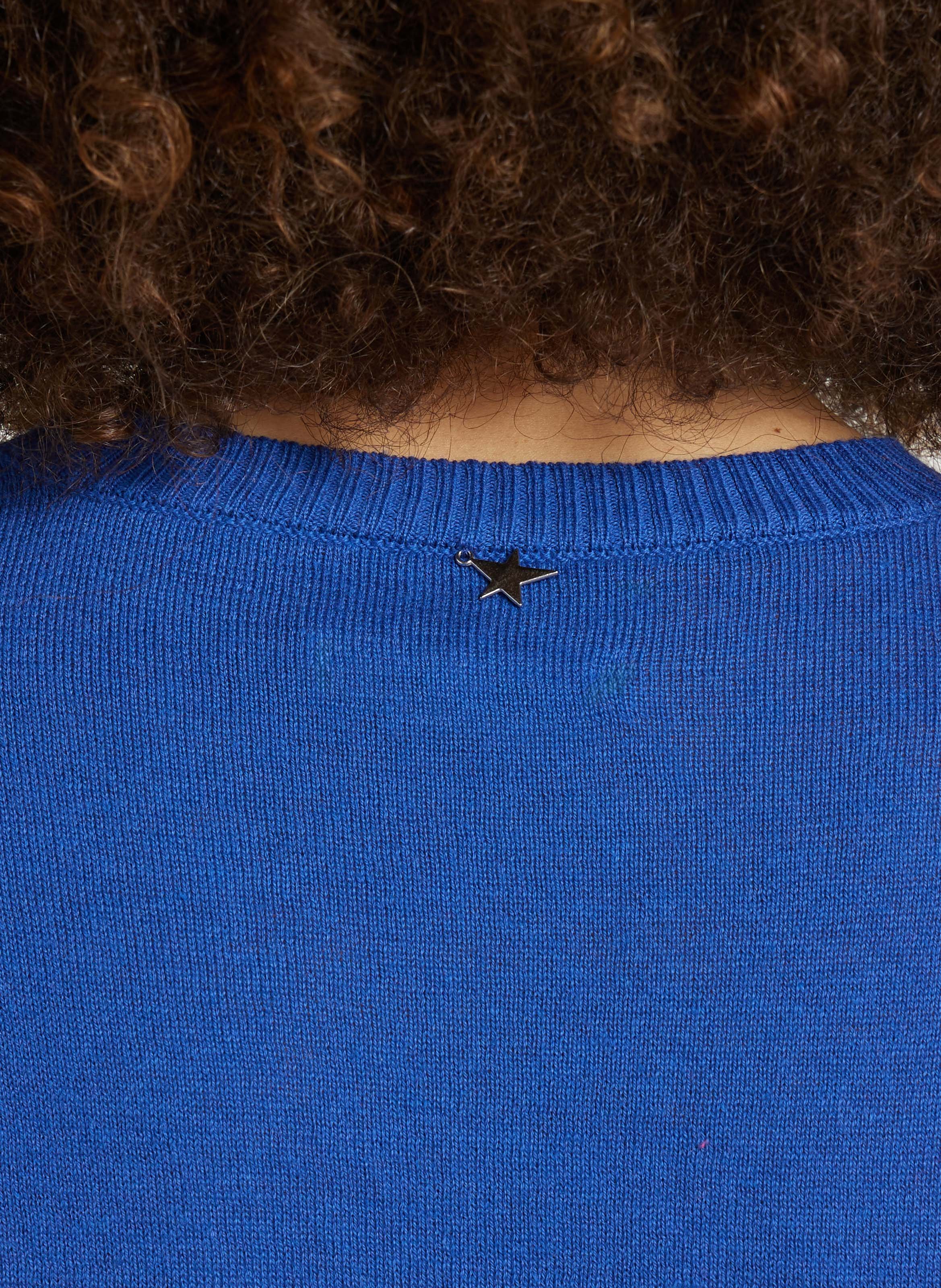 Pull col rond en coton mélangé SUD EXPRESS Bleu