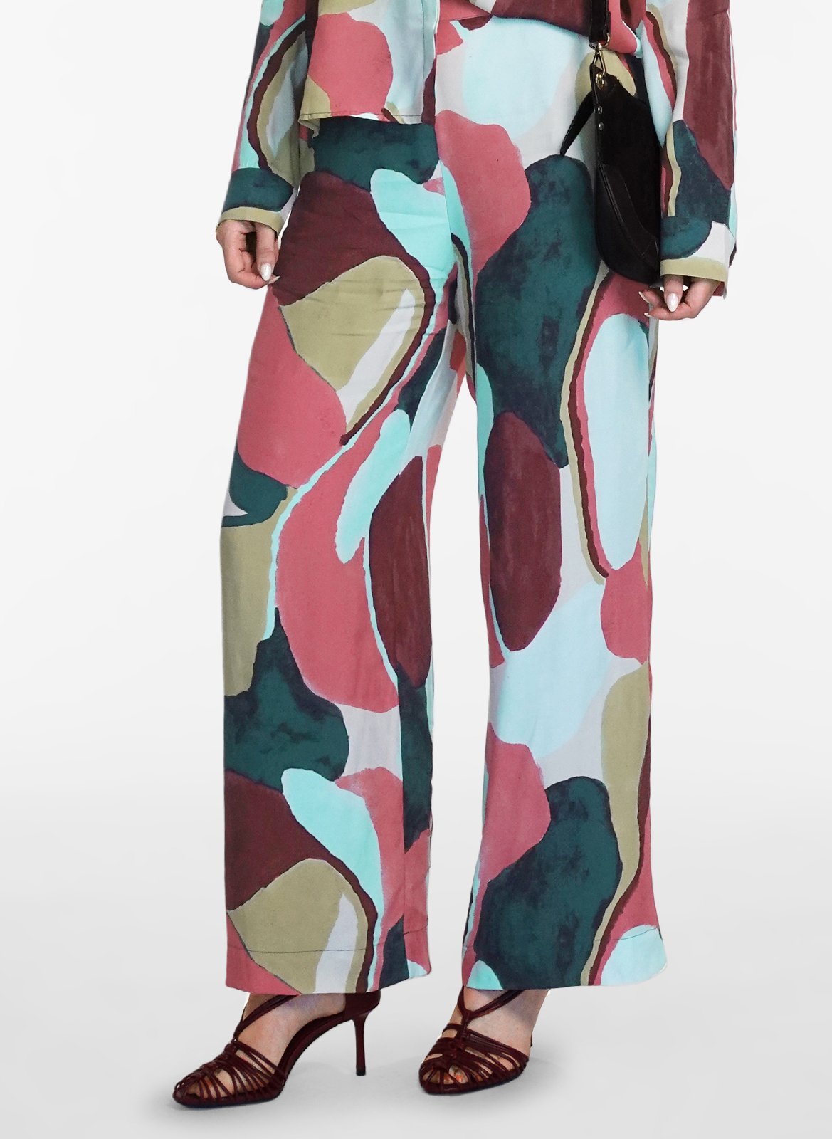 Pantalon droit imprimé VILA Rouge