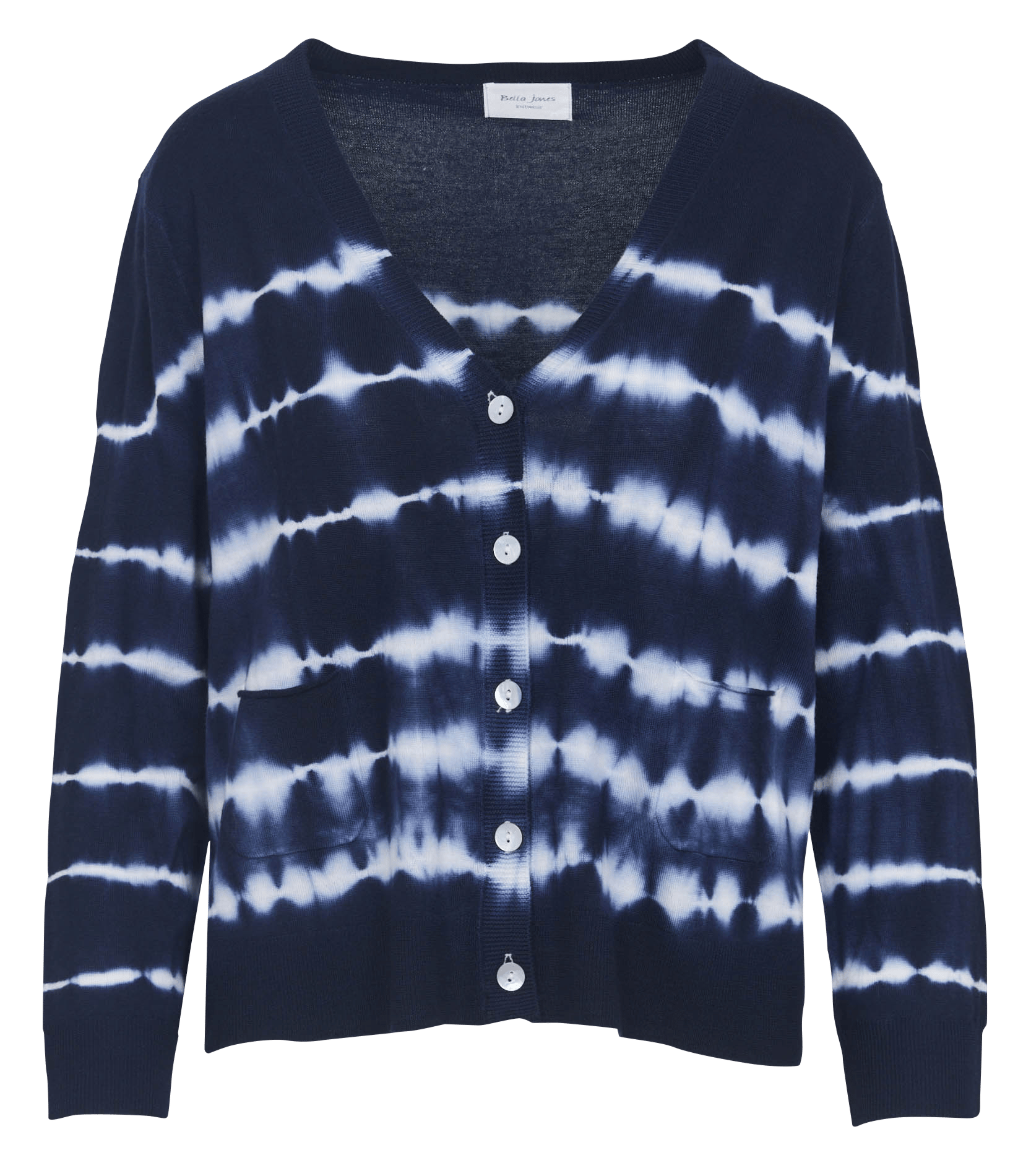 Cardigan col V imprimé Tie&Dye en laine BELLA JONES