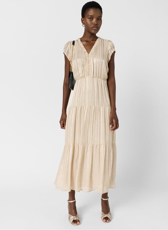 Long fitted v-Neck dress Beige Gerard darel - Women | Place des Tendances Long fitted v-Neck dress Beige Gerard darel - Women | Place des Tendances