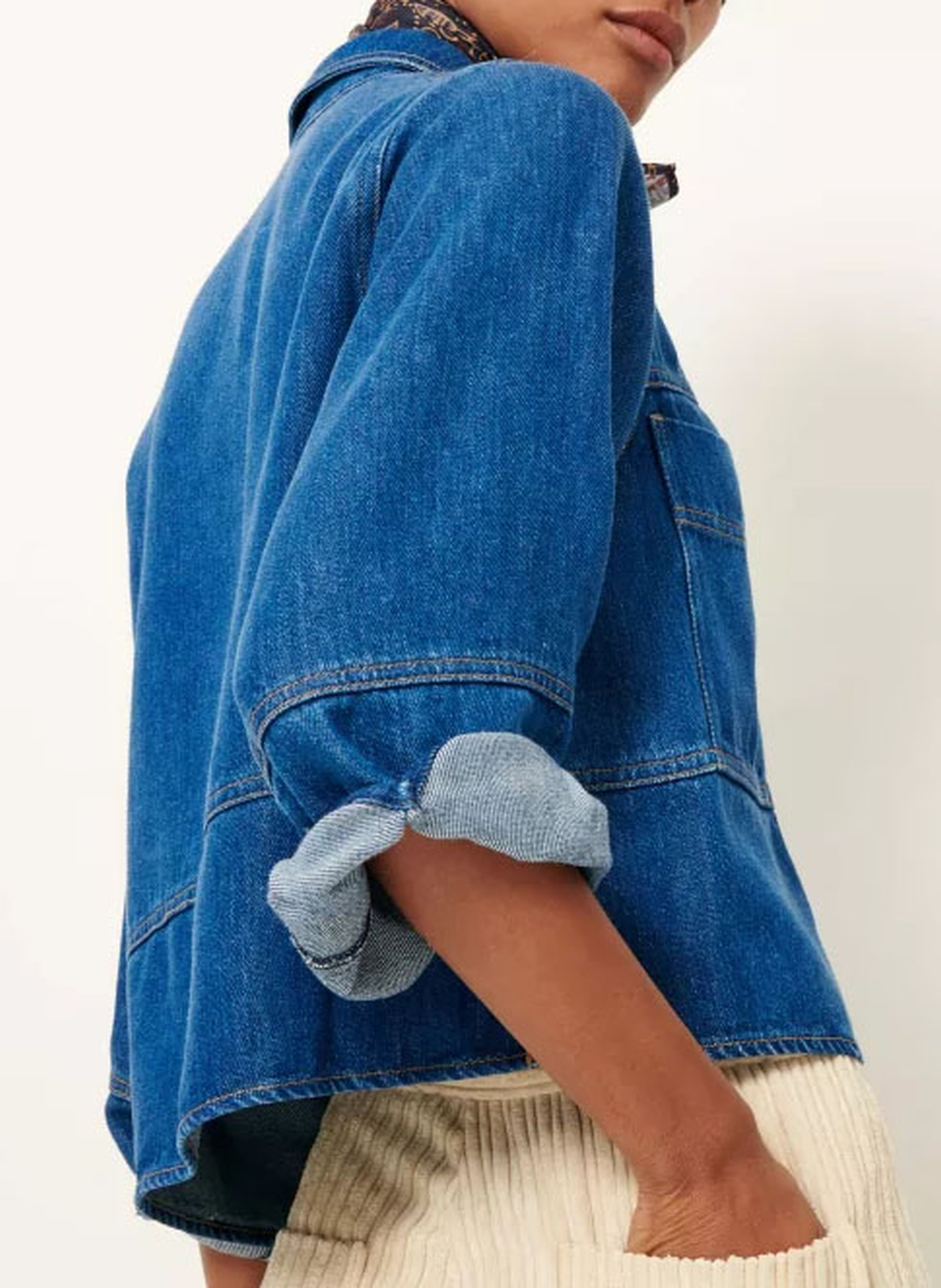 Denim jacket with classic collar SESSUN Blue