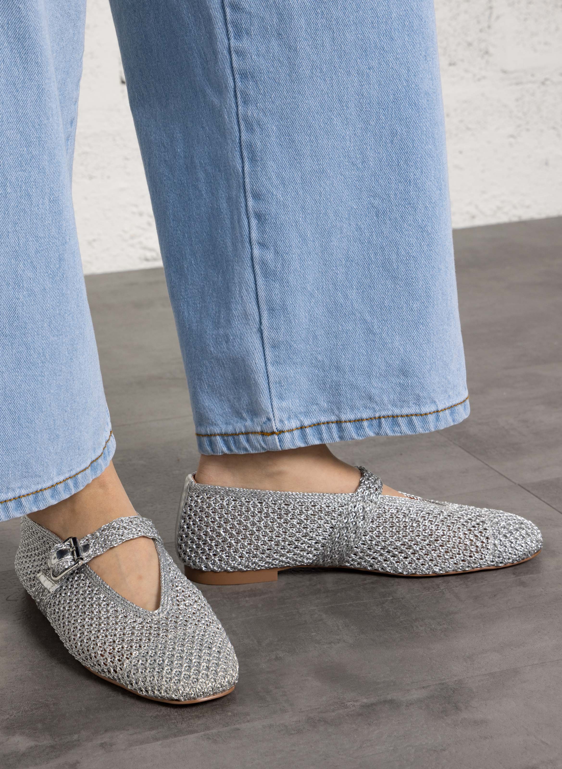 Mesh ballet flats BIBI LOU Silver