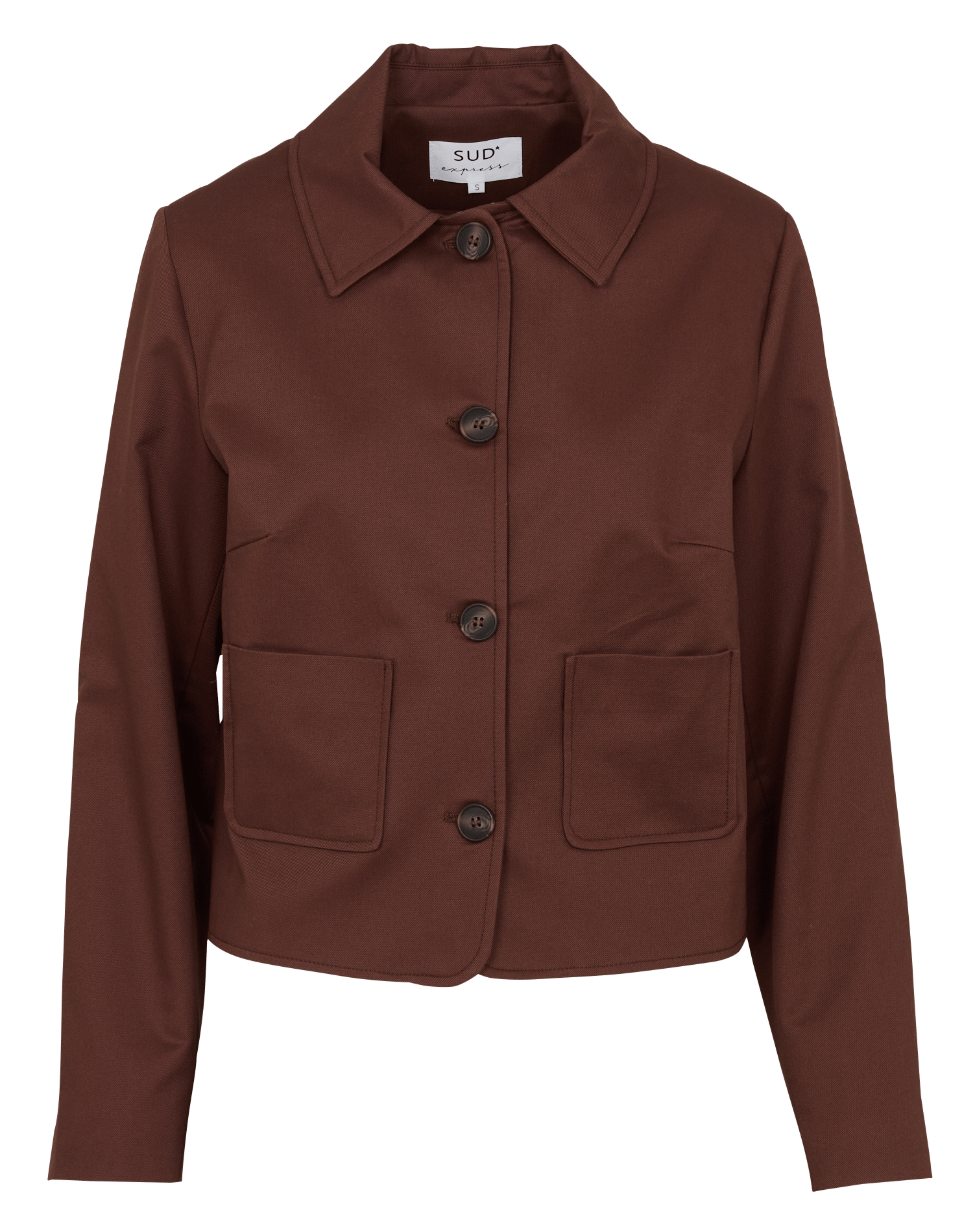 Cotton-blend coat with classic collar SUD EXPRESS Brown