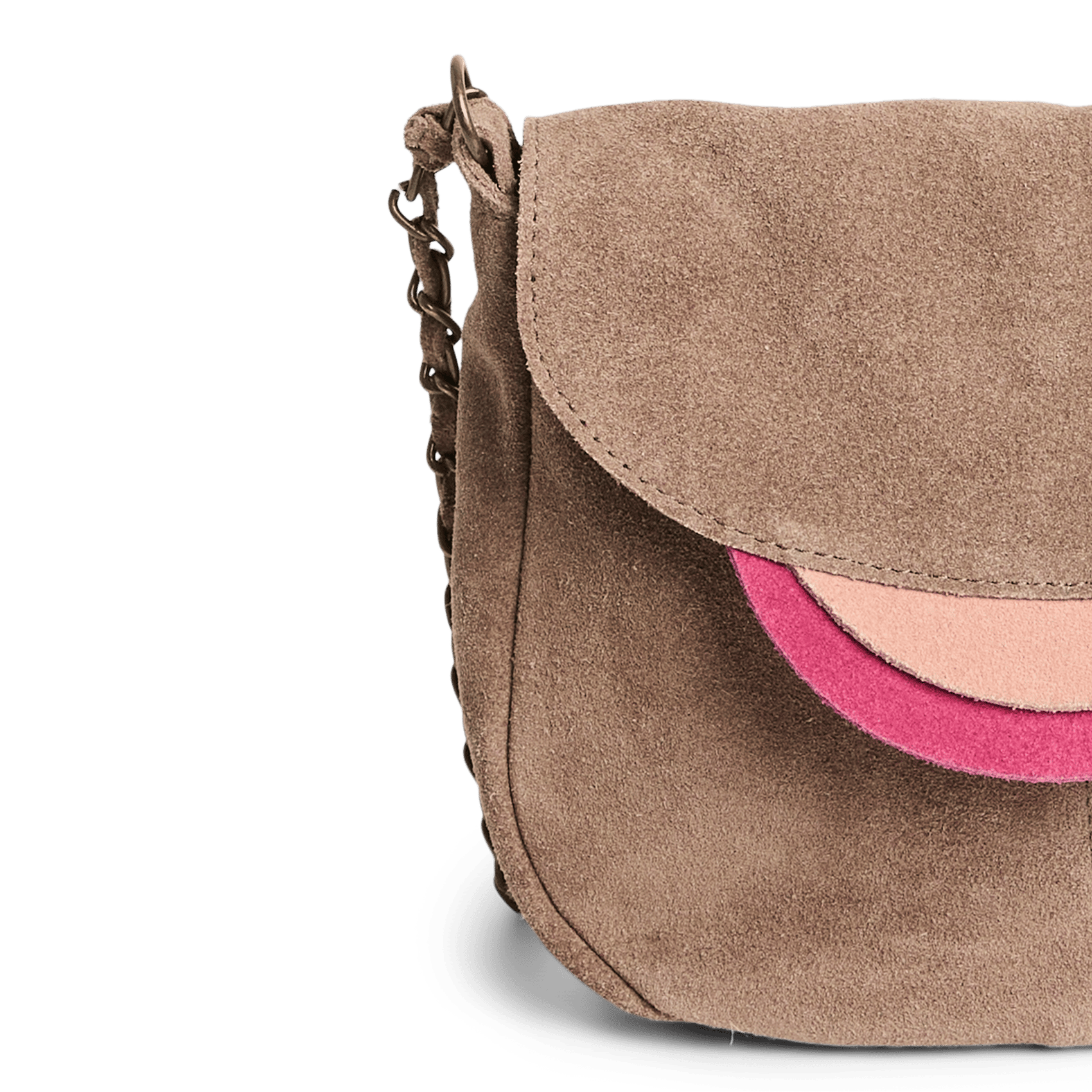 Schoudertas van fluweel PIECES Grijs