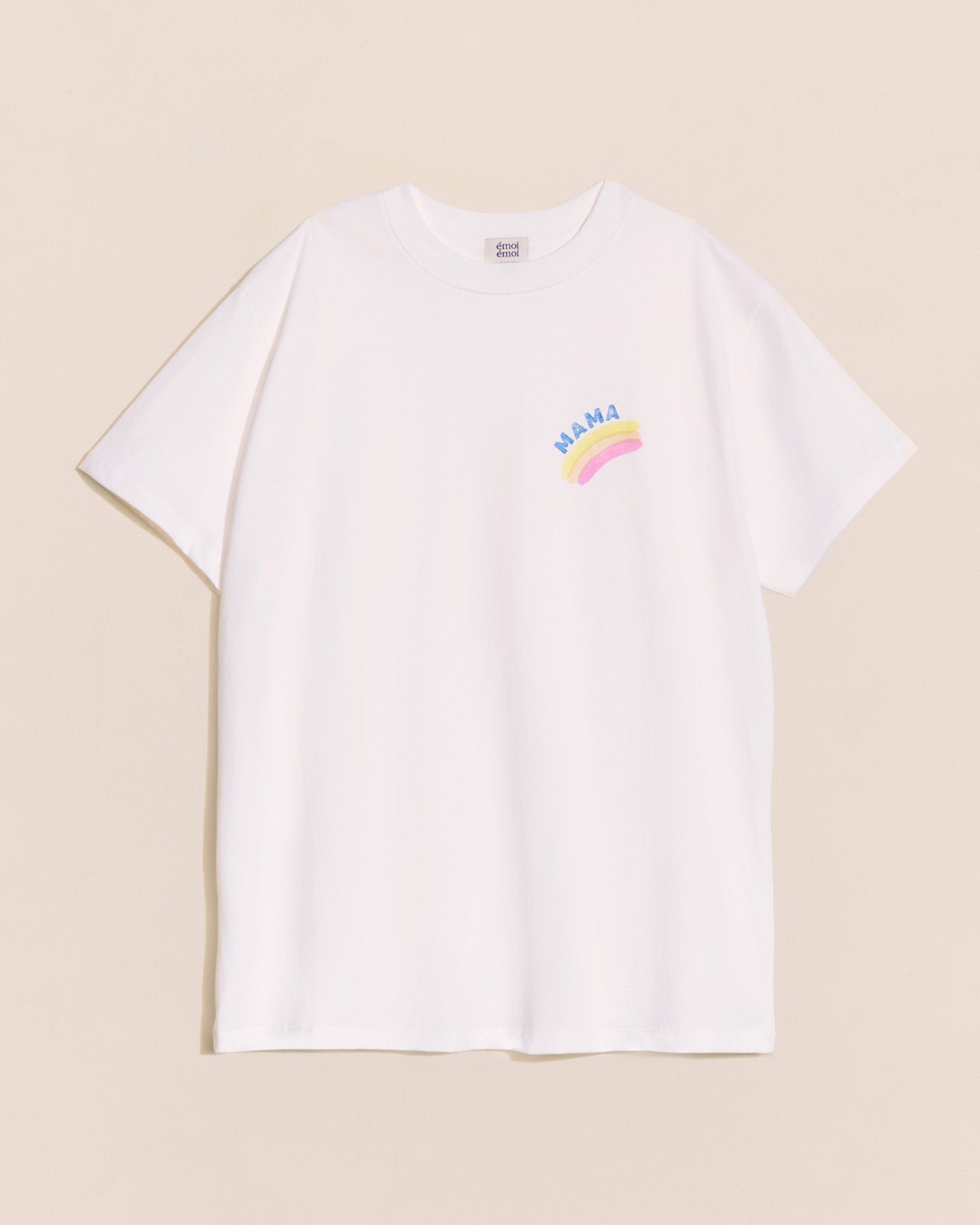 Organic cotton mama rainbow t-shirt EMOI EMOI White