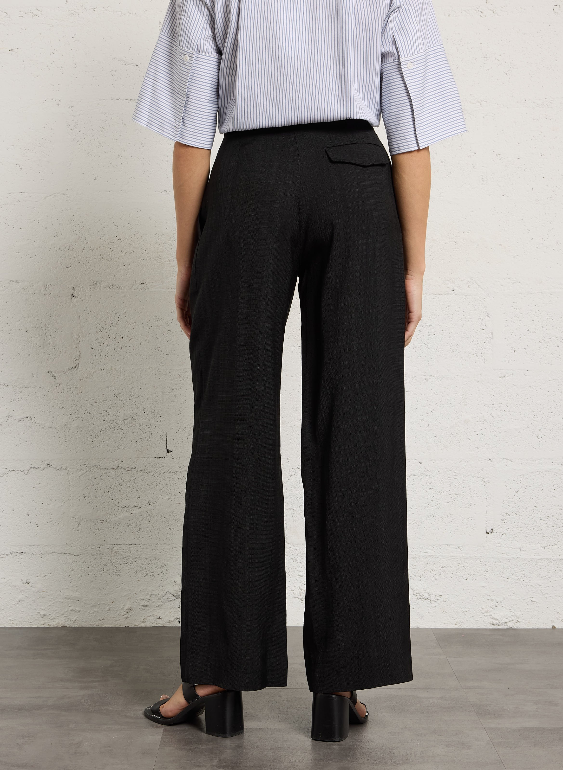 Bandplooibroek met hoge taille MARGAUX LONNBERG Zwart