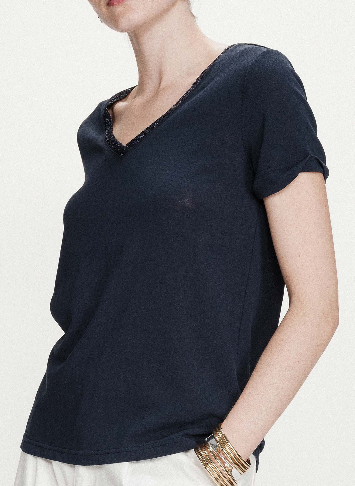 Basic cotton-mix T-shirt Blue