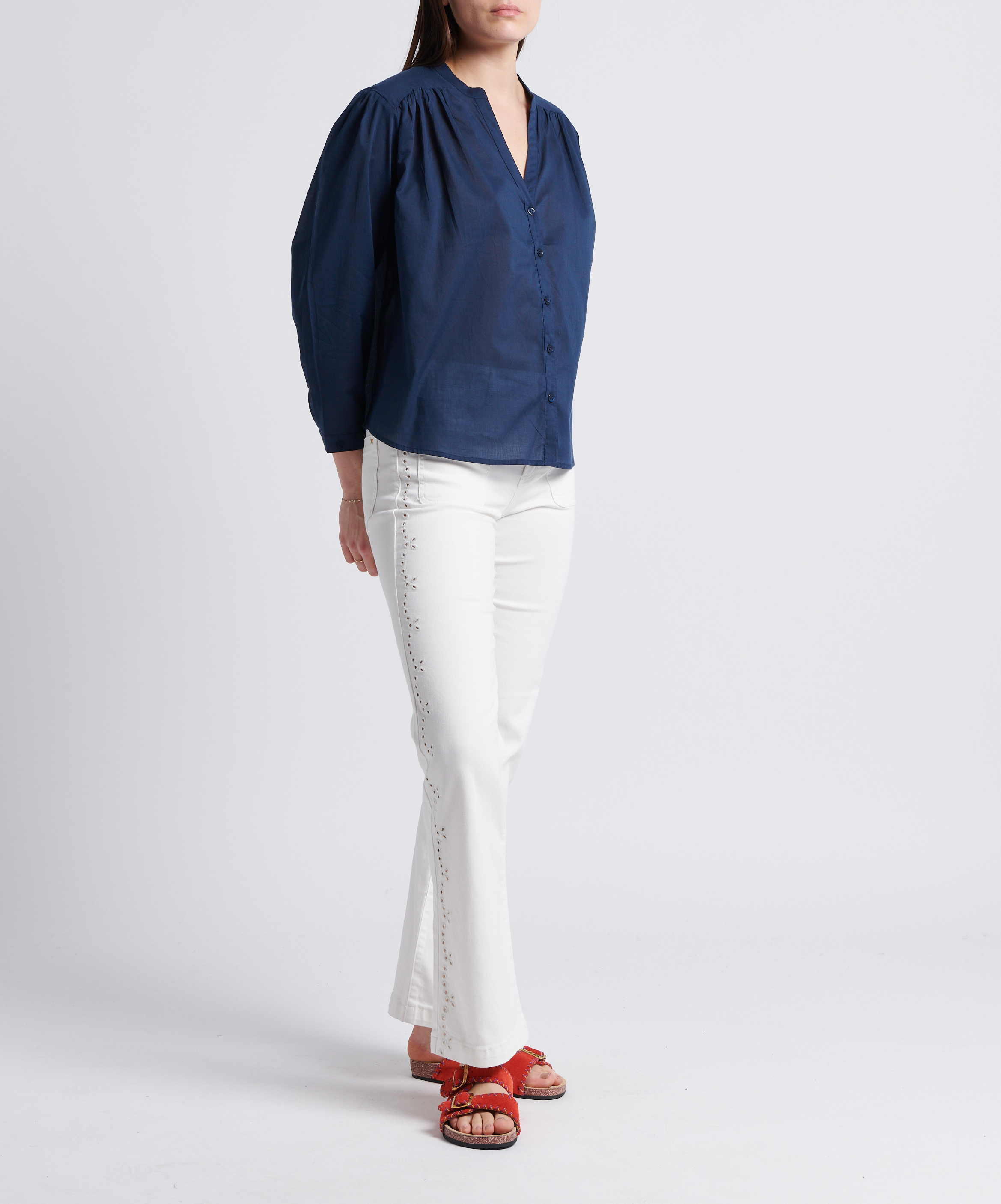 Loose-fit cotton blouse LA PETITE ETOILE Blue