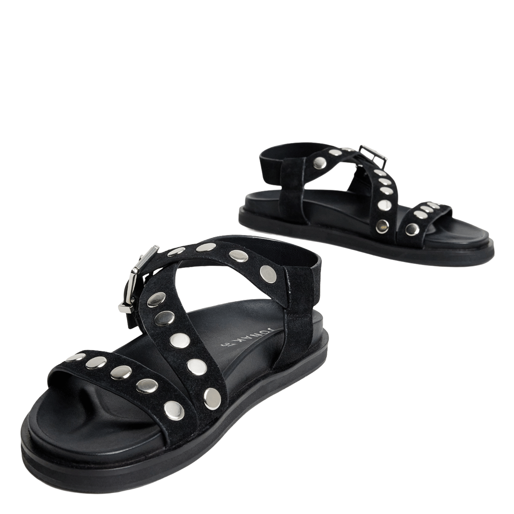 Aouda flat leather sandals JONAK Black