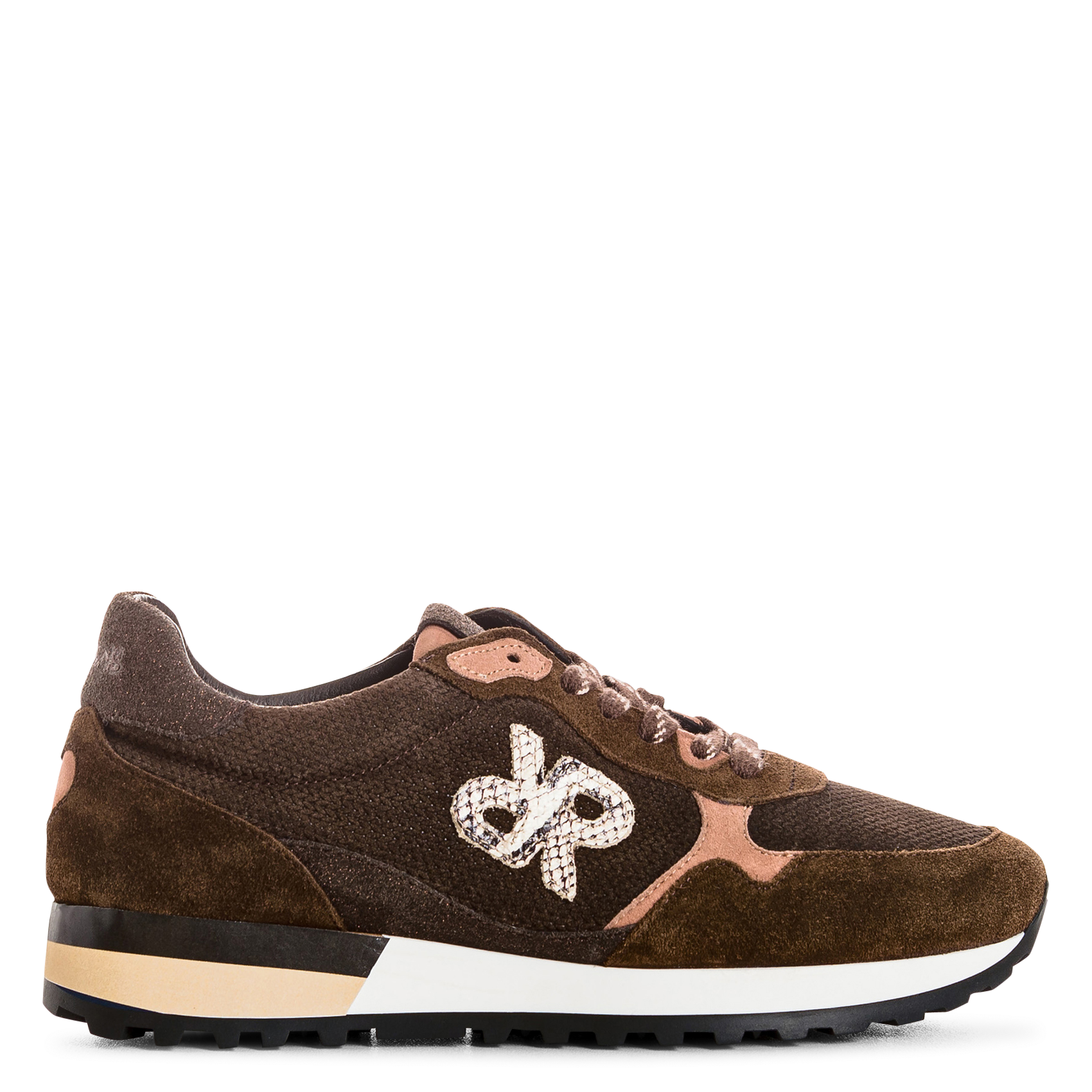 Baskets à lacets en cuir nubuck REQINS Marron
