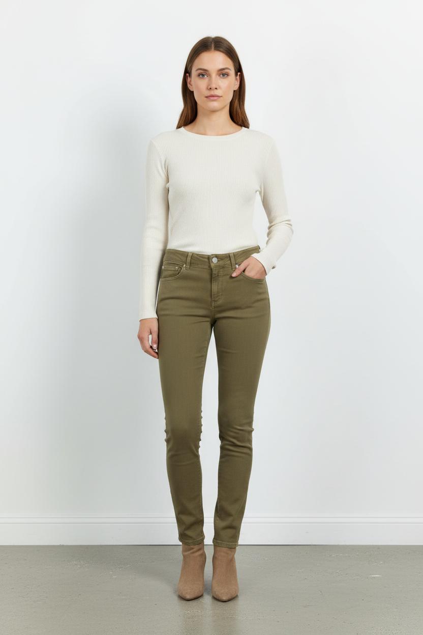 Cropped slim jeans with studs CLOSED - Seconde Main Green