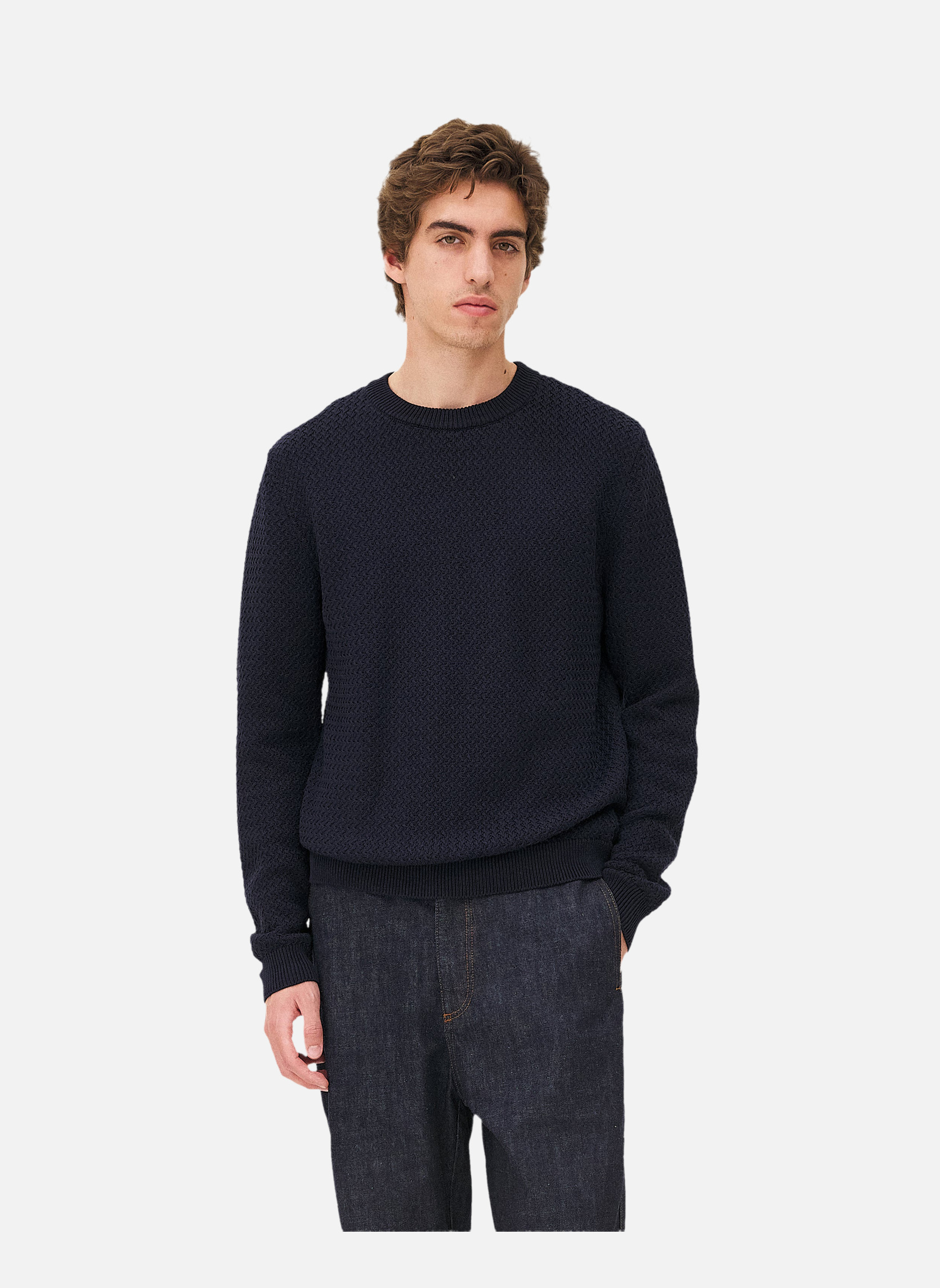Long-sleeve polo ROMA NAVY Noyoco Blue