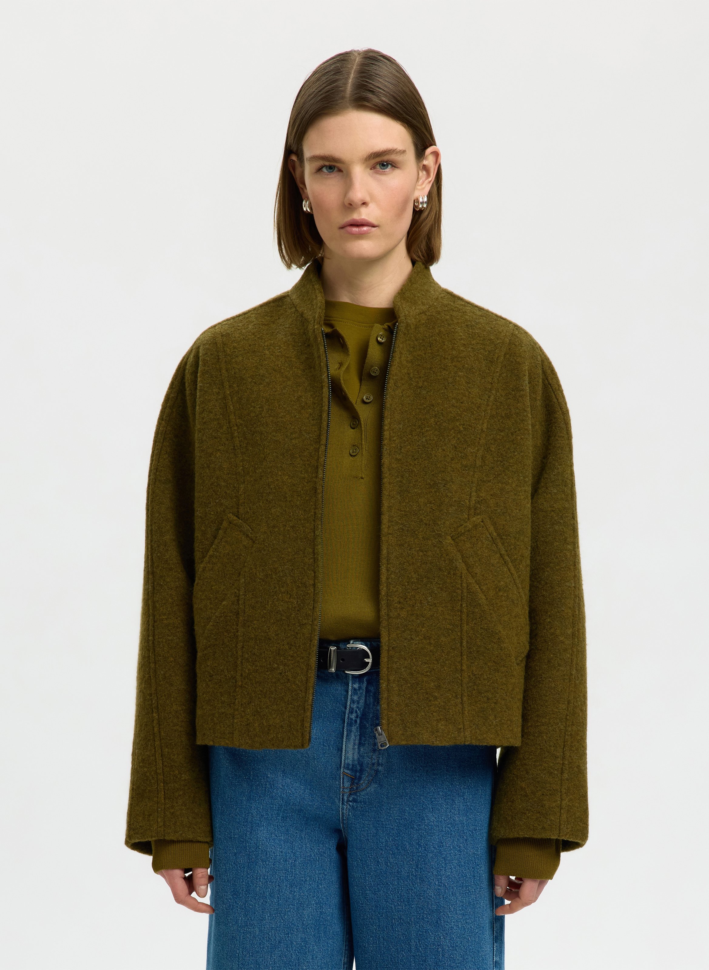 Veste oversize en laine recyclée mélangée SELECTED