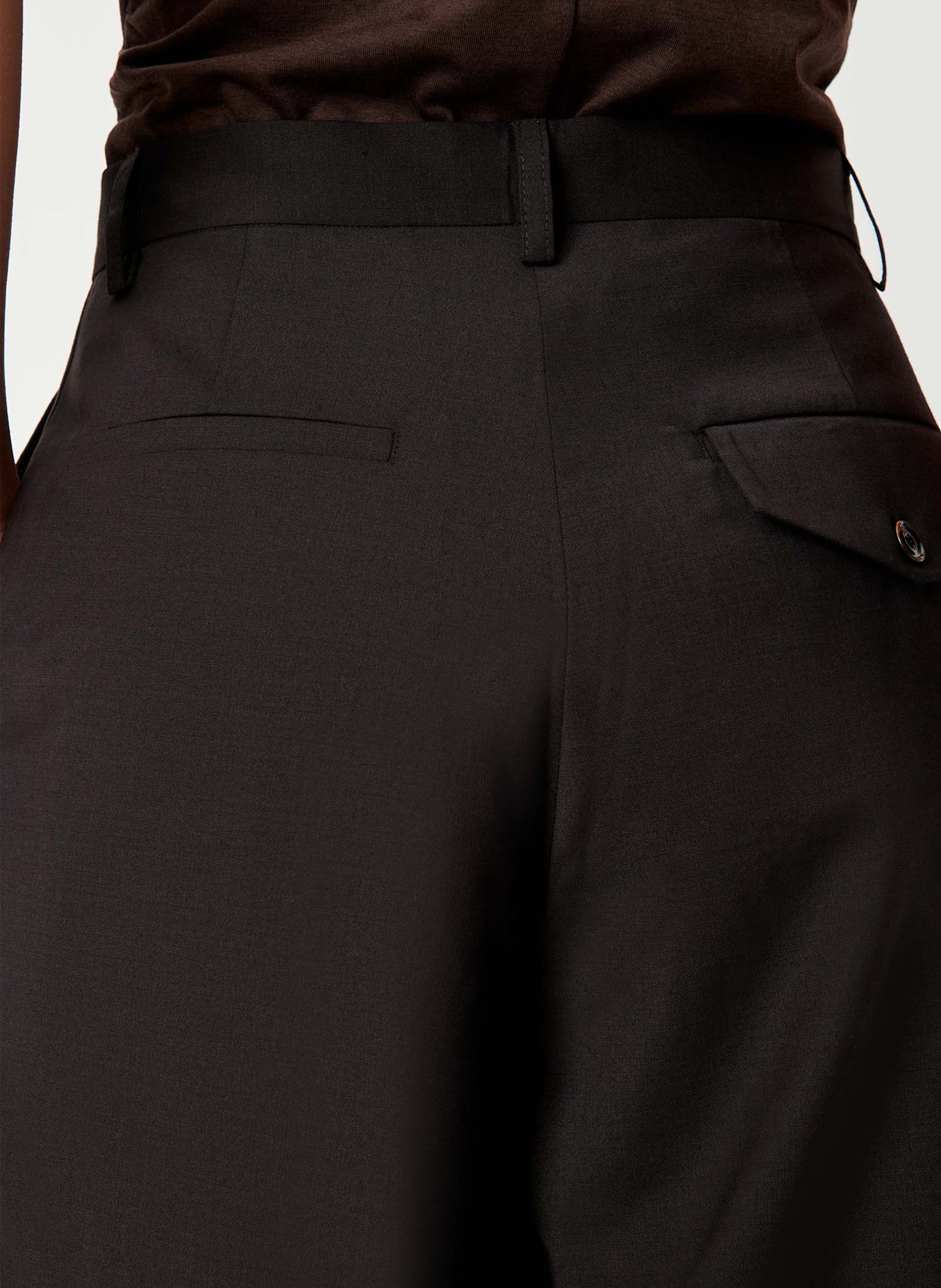 Wijde broek | wolblend SESSUN Bruin