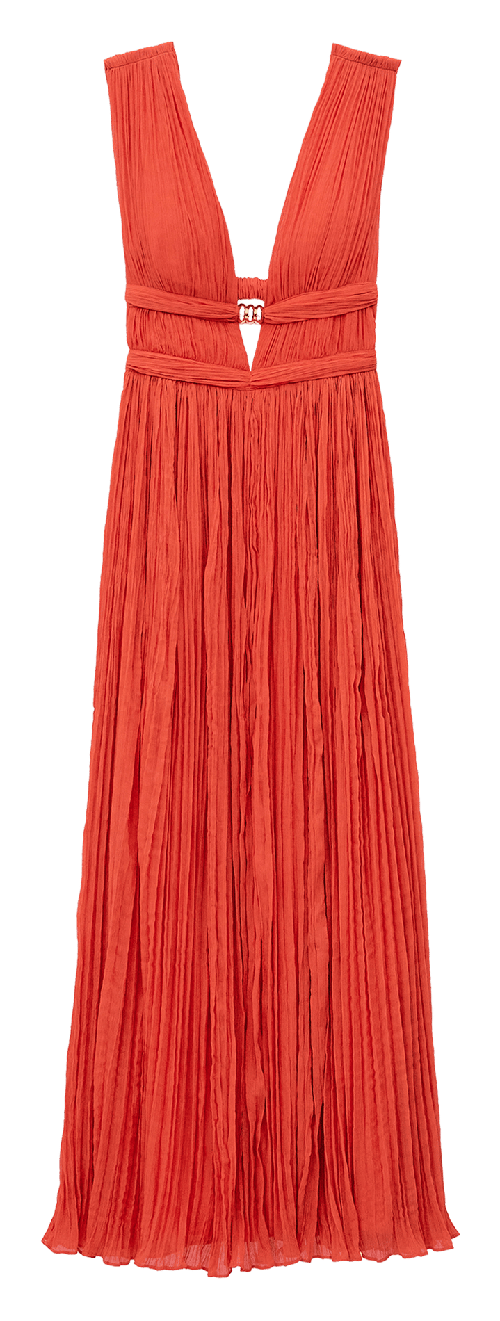 Robe longue plissée unie sans manches BA&SH