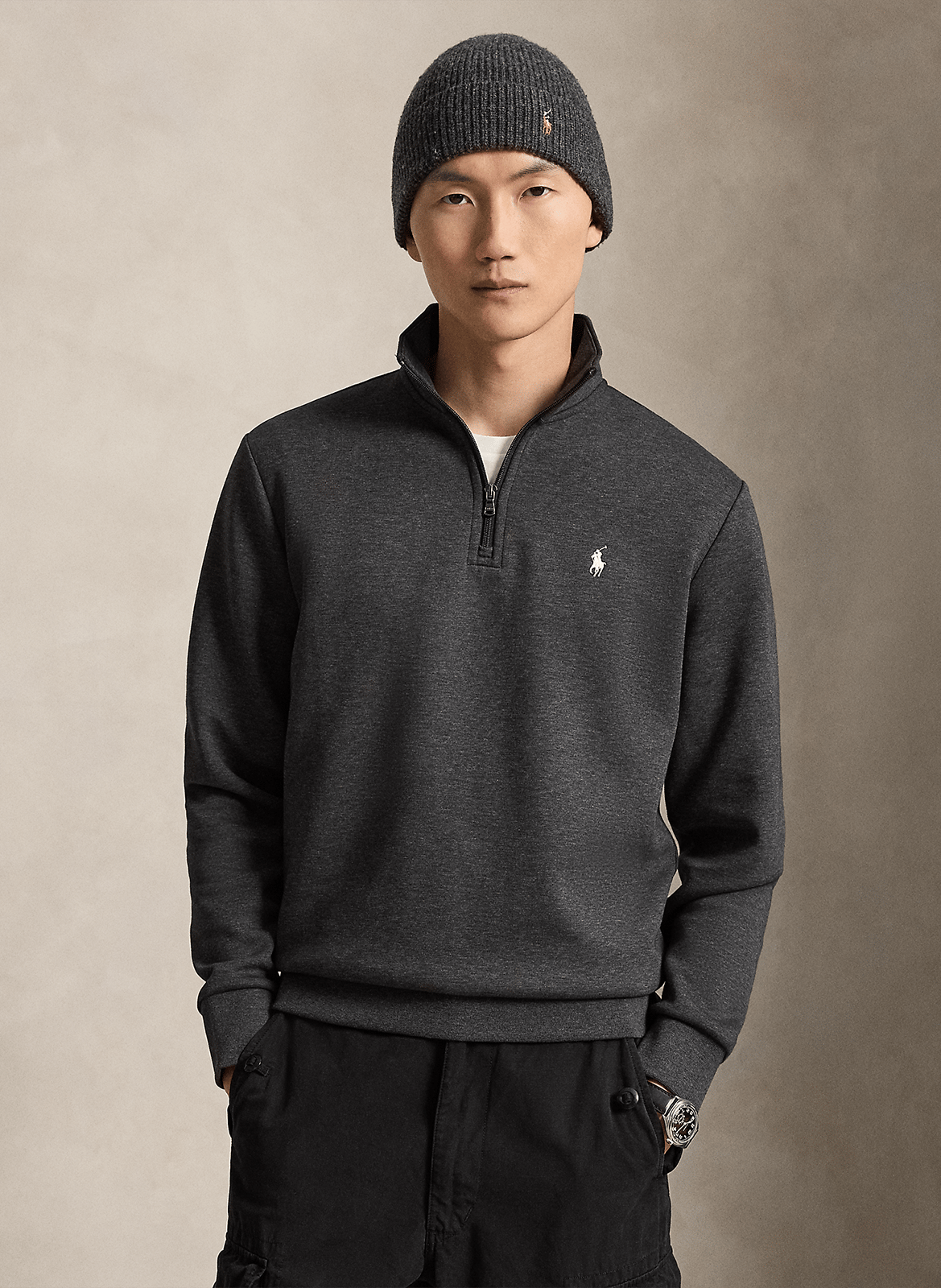 Sweat col montant en coton mélangé POLO RALPH LAUREN