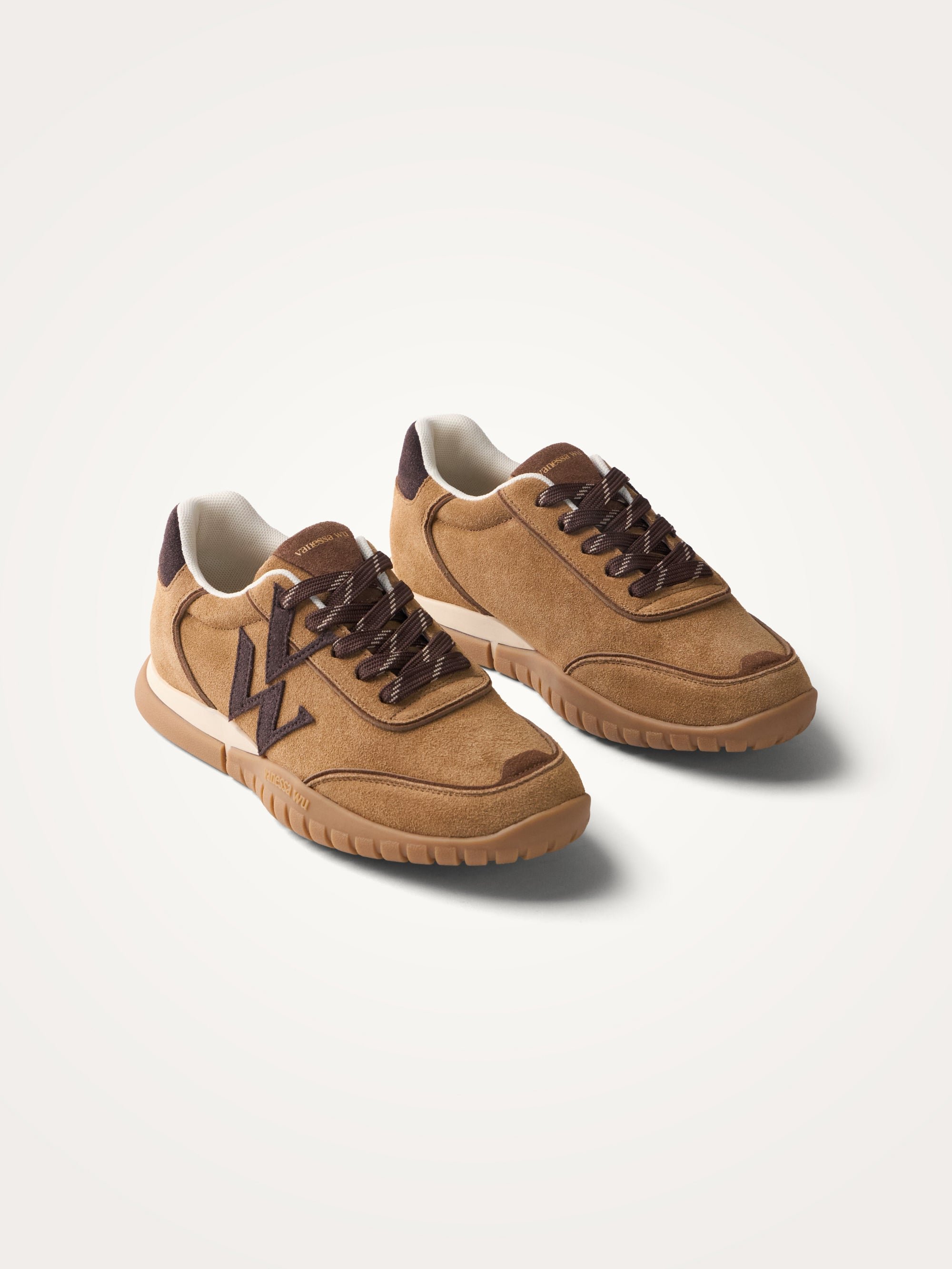 Sneakers with monogram on graphic sole VANESSA WU Beige