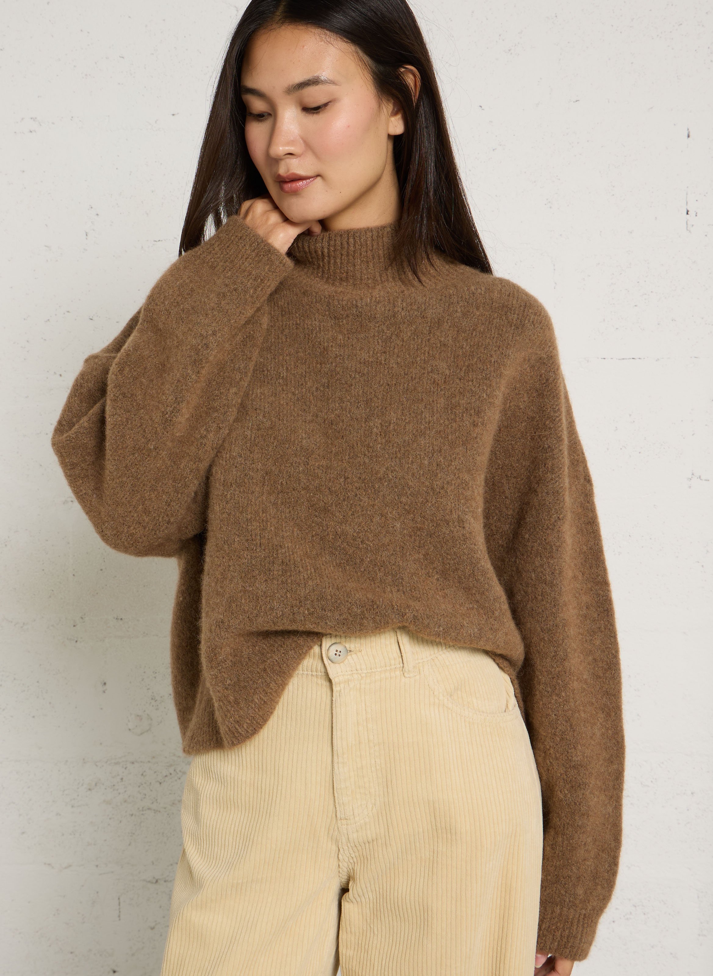 Alpaca and merino wool turtleneck sweater BELLEPIECE