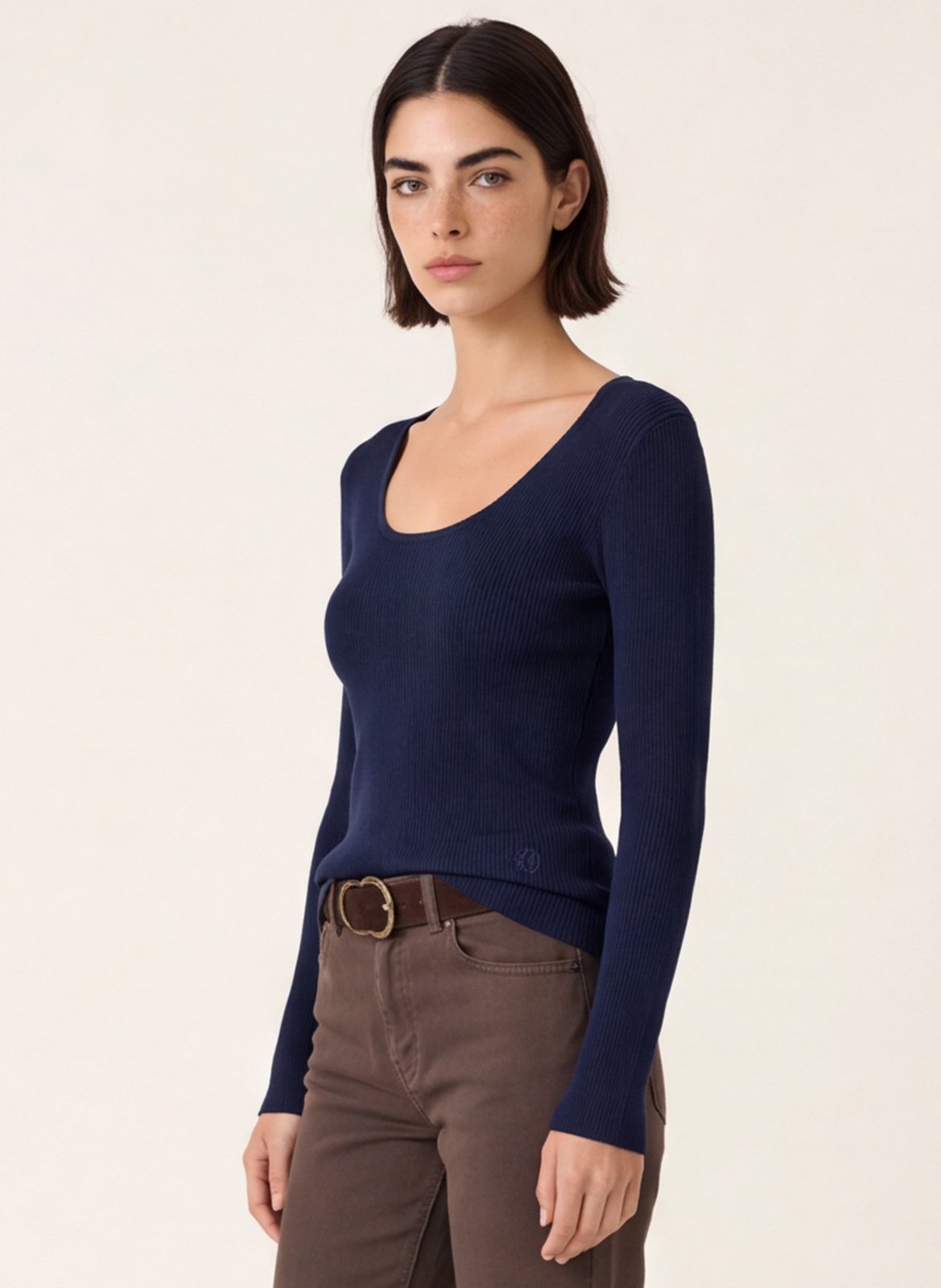 Taillierter Pullover mit Rundhalsausschnitt KOOKAI Blau