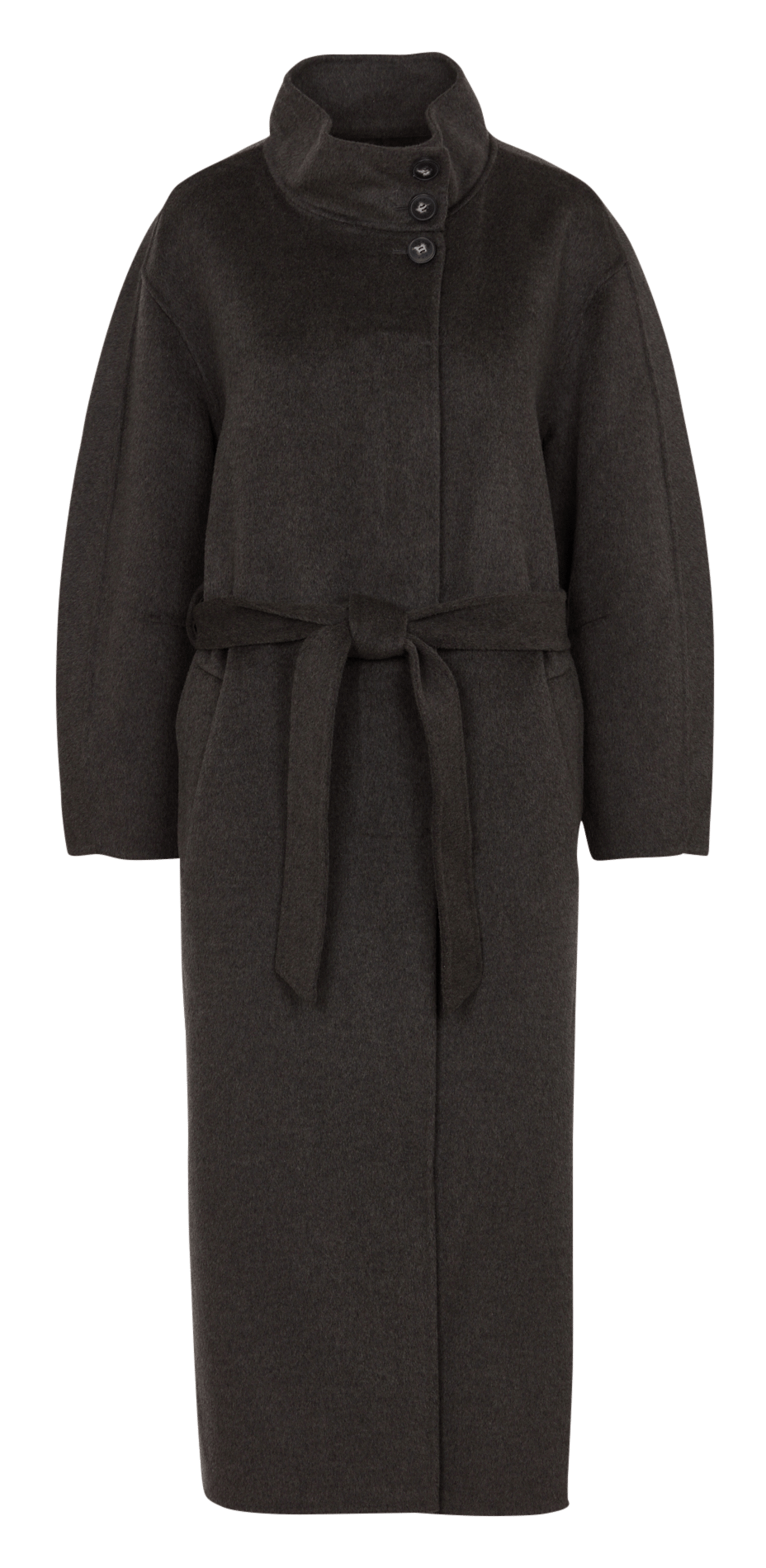 Wool-blend long belted coat ZAPA Grey