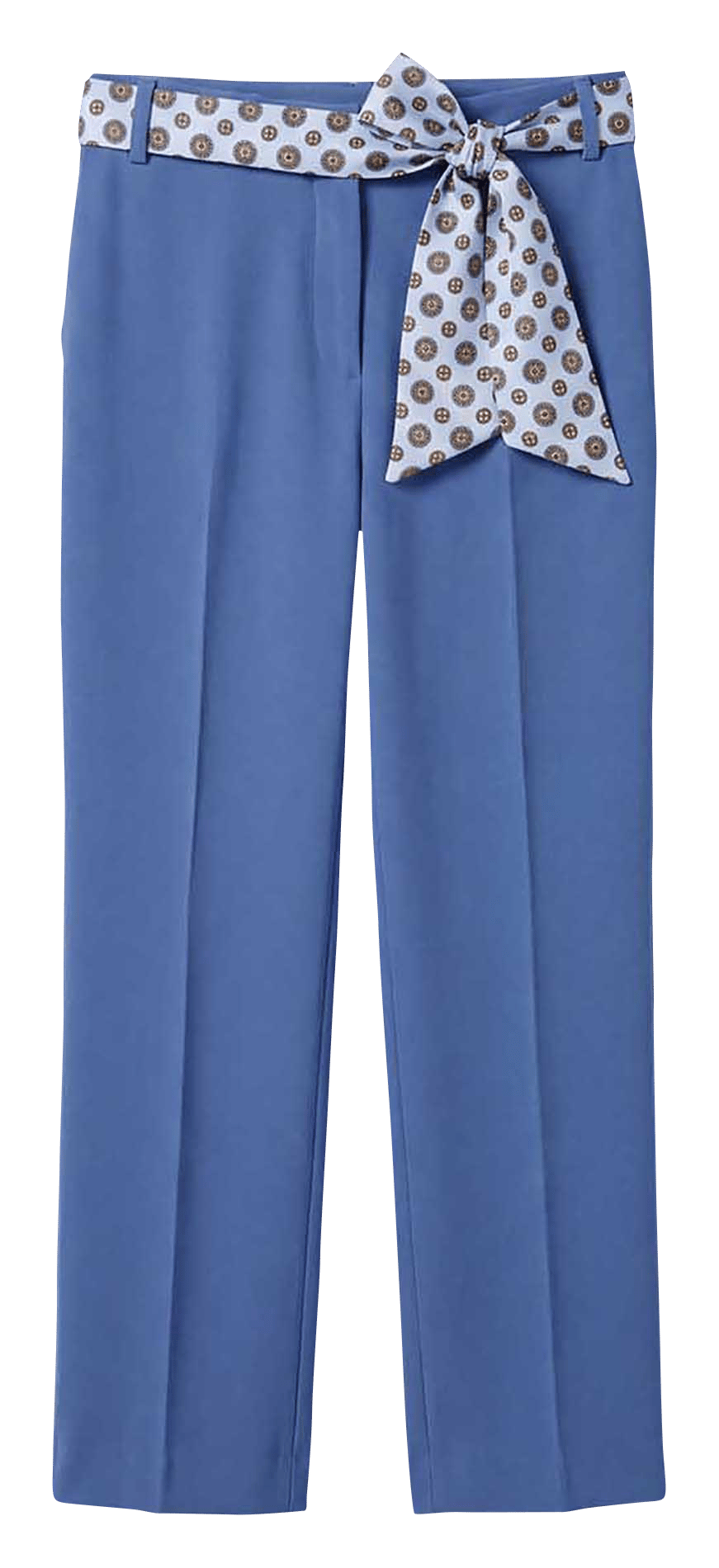 Pantalon droit ajusté à ceinture foulard TARA JARMON Bleu