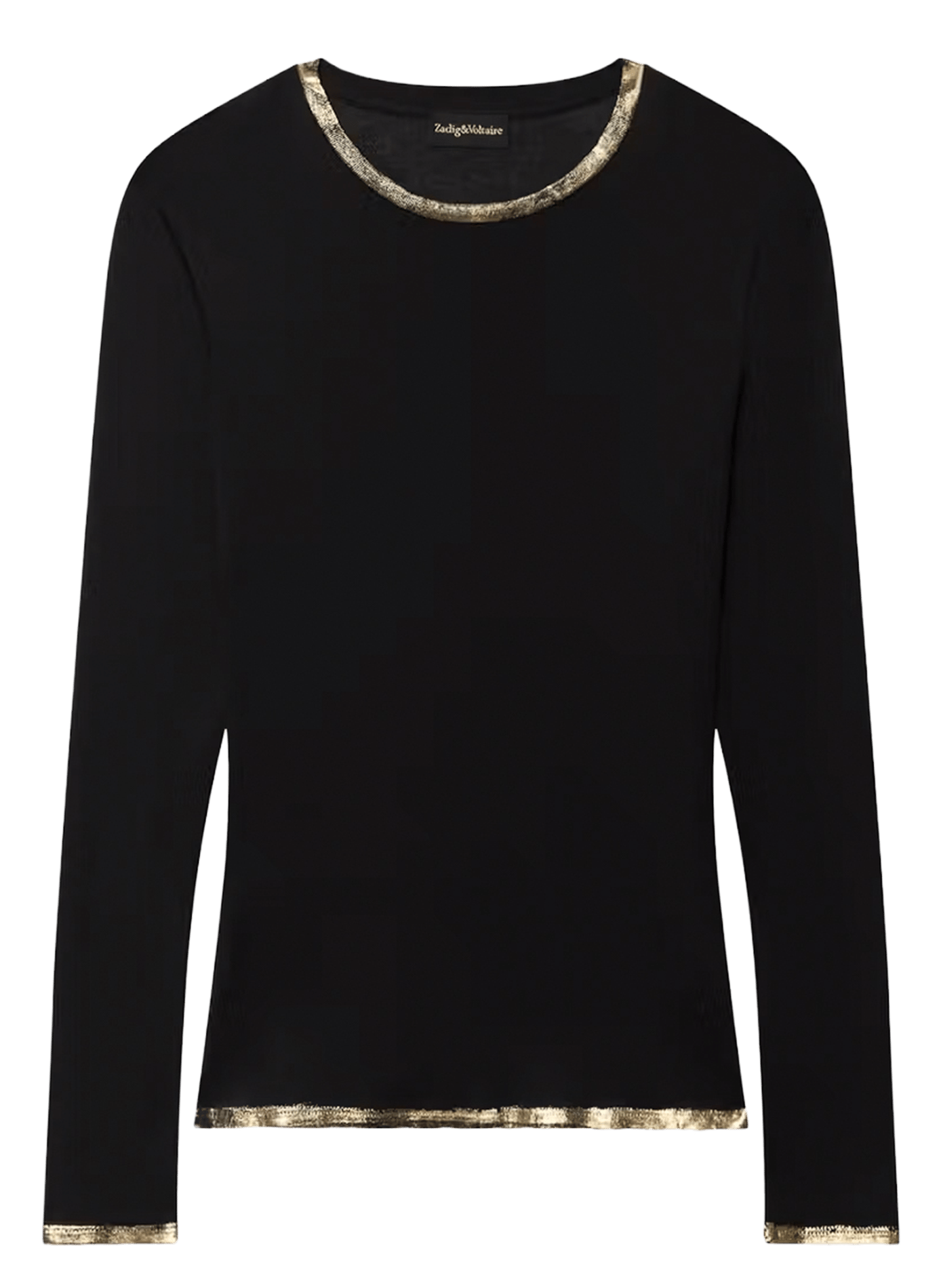 Tee-shirt col rond en coton mélangé ZADIG&VOLTAIRE Noir