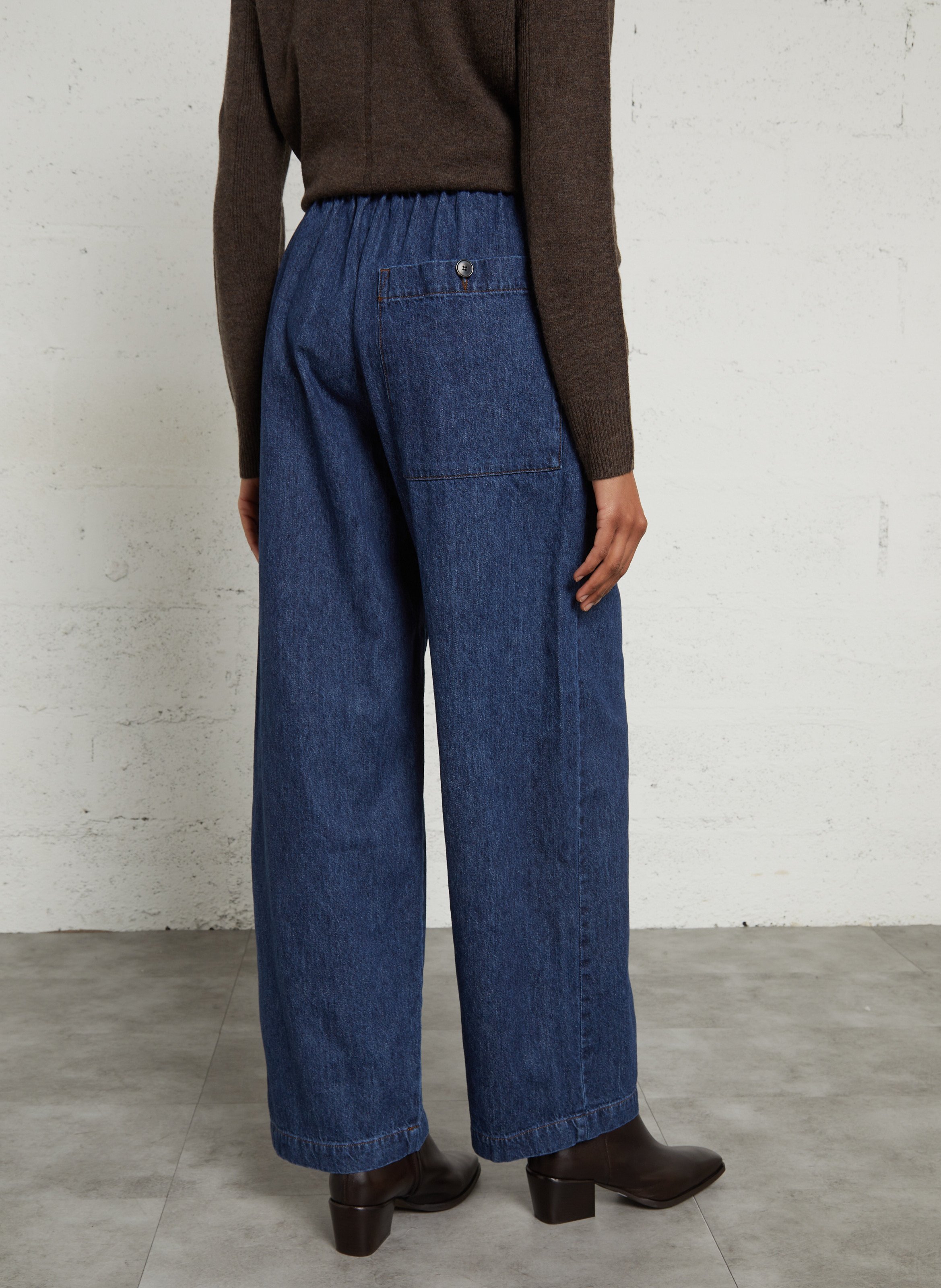 Wide-leg straight jeans in blended cotton MASSCOB Blue