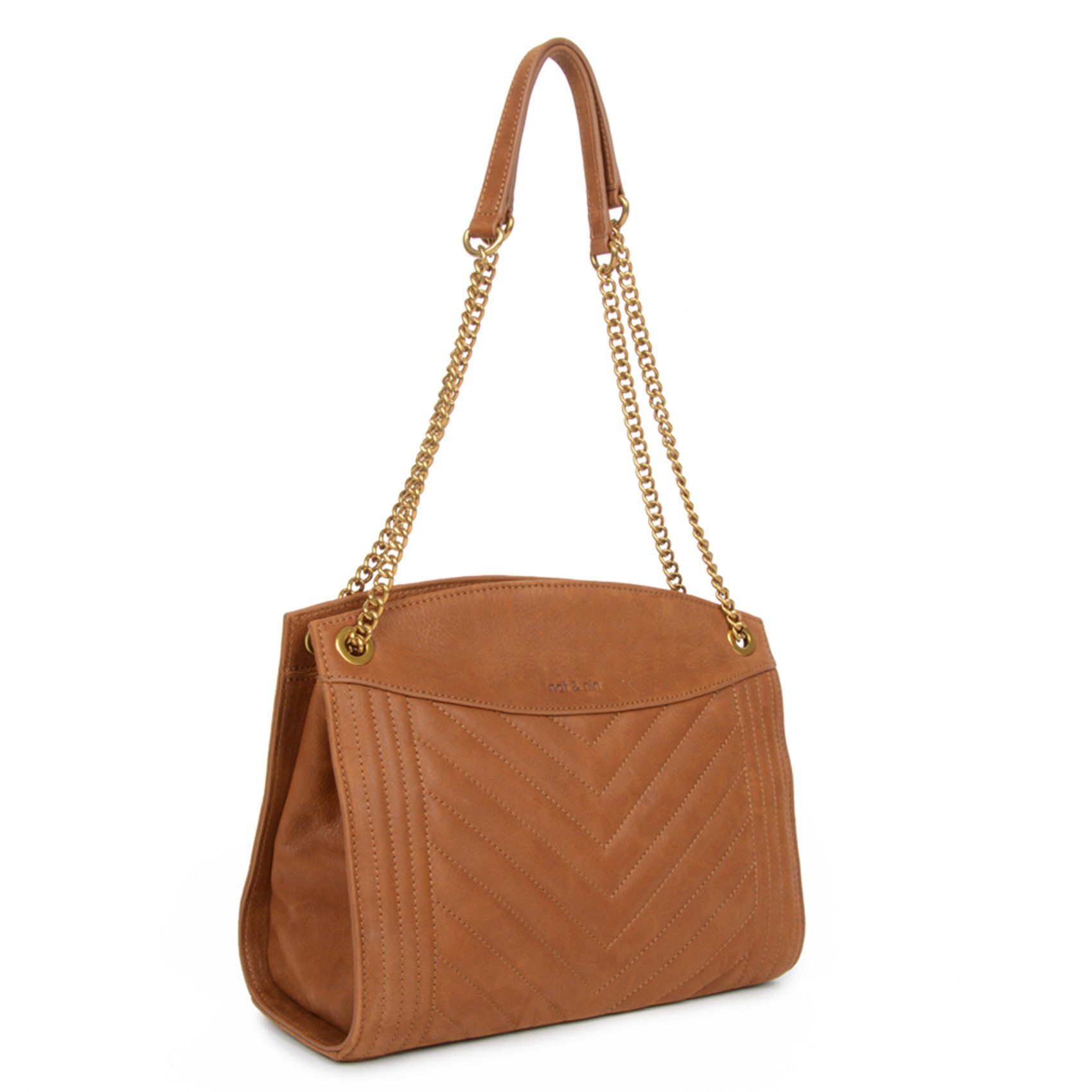 Quilted leather bag NAT & NIN Brown